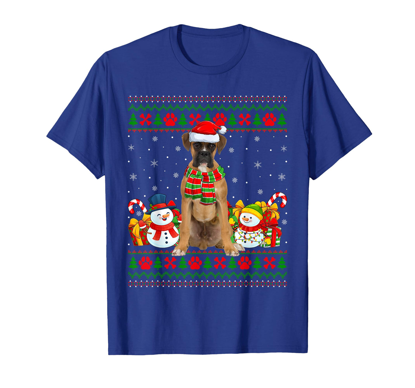 Boxer Dog Ugly Christmas Sweaters Funny Pet Dog Lover Xmas T-Shirt