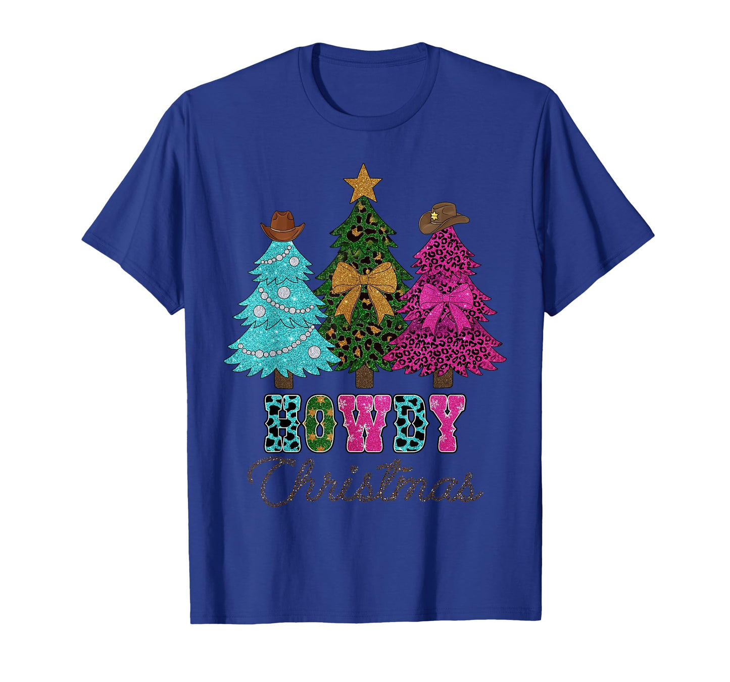 Howdy Christmas Tree Coquette Bow Western Xmas Pjs Cowgirl T-Shirt