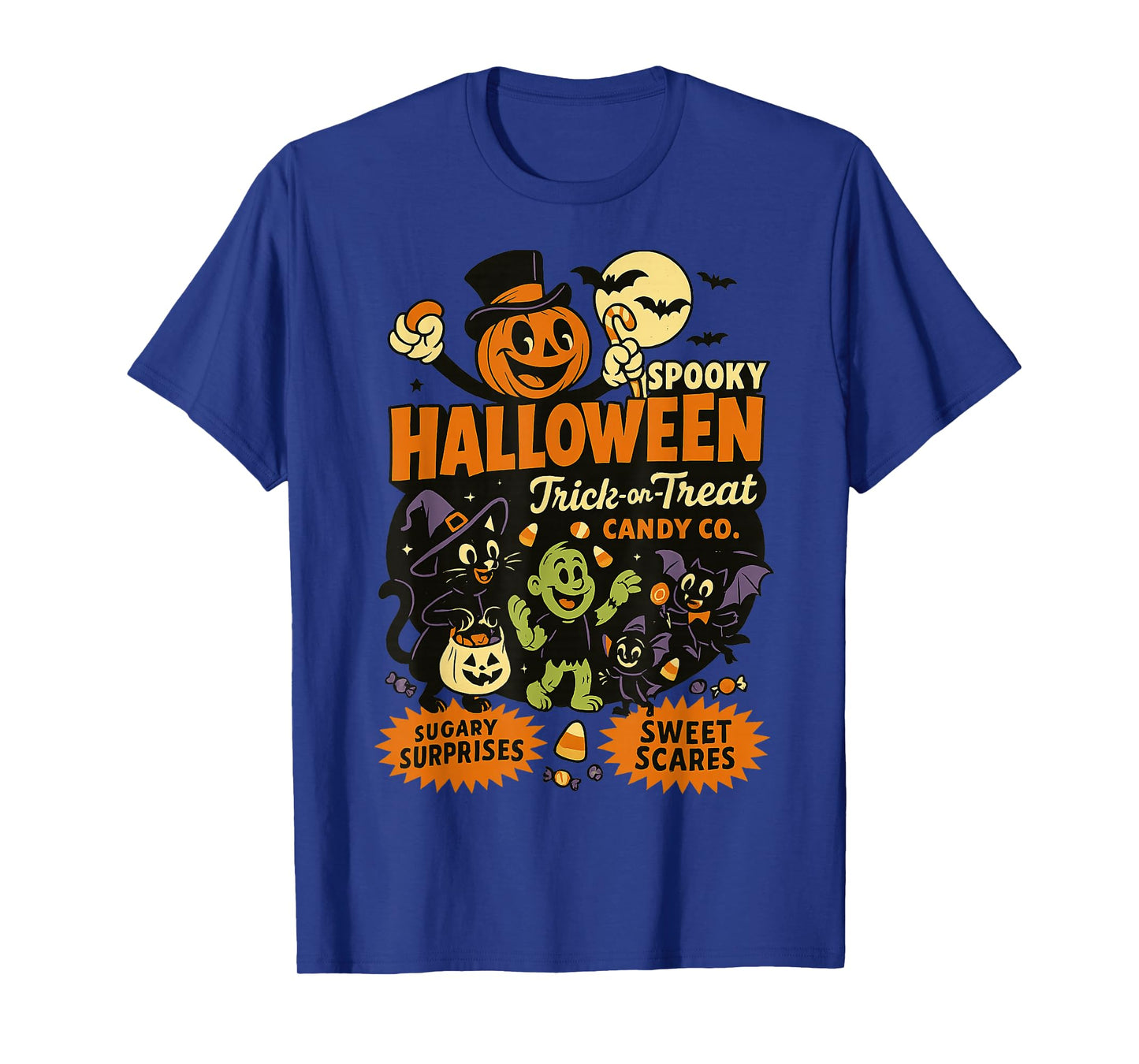 Spooky Pals Halloween Trick or Treat Candy Co Retro Design T-Shirt
