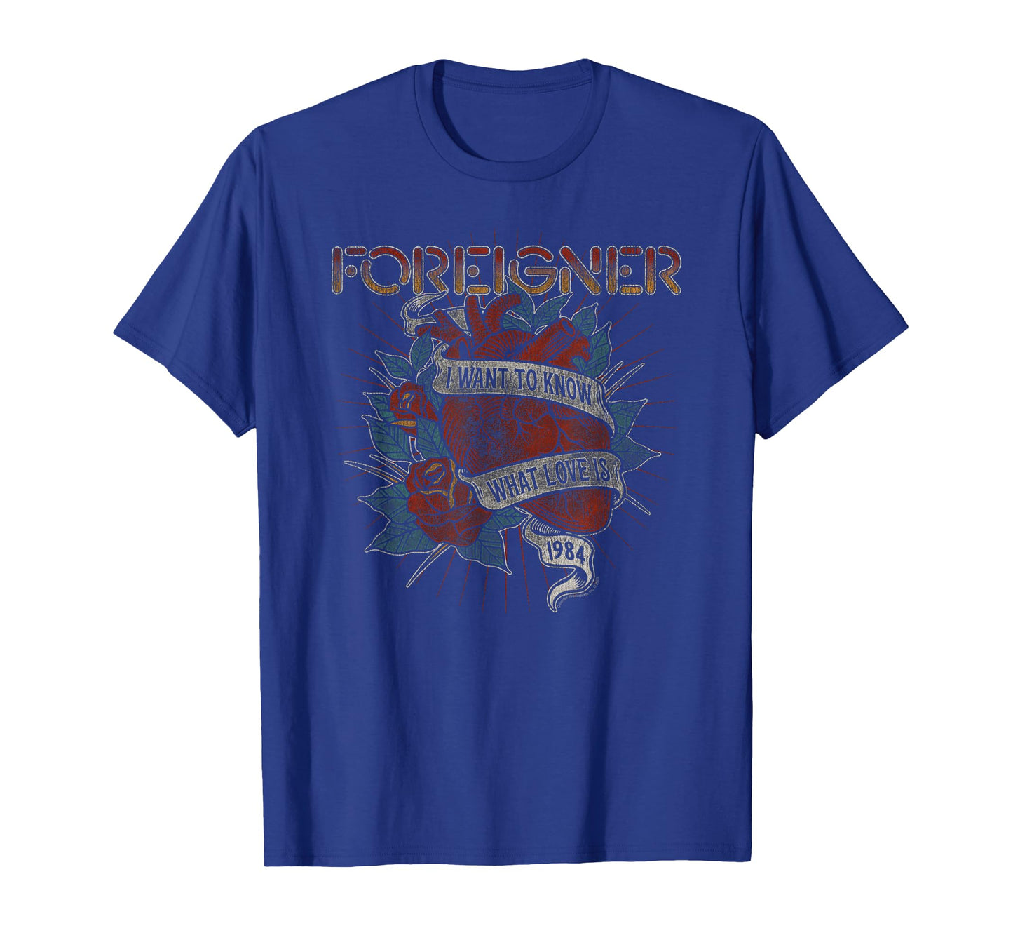 Foreigner I Want To Know What Love Is 1984 Heart Distressed T-Shirt