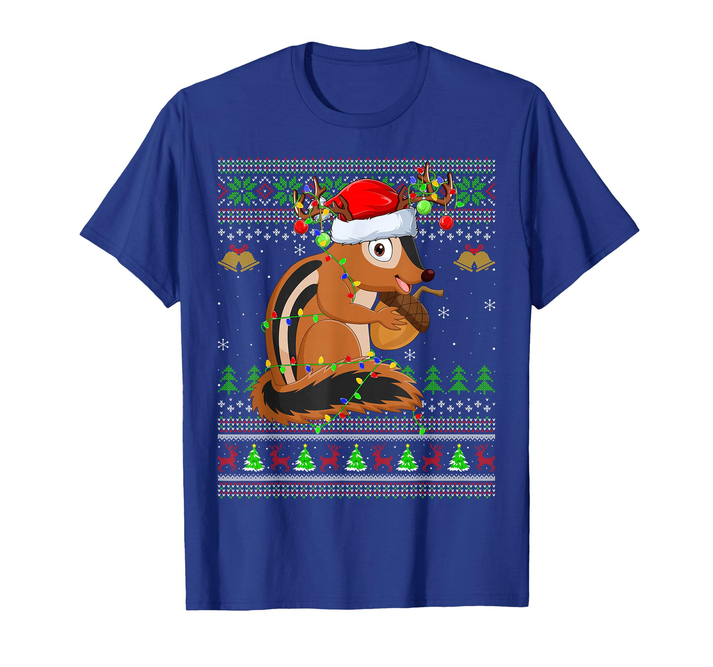 Chipmunk Ugly Christmas Sweaters Holiday Santa Cute Xmas T-Shirt