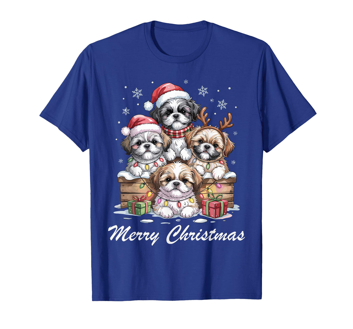 Shih Tzu Merry Christmas Funny Dog Lovers Holiday Pajama T-Shirt