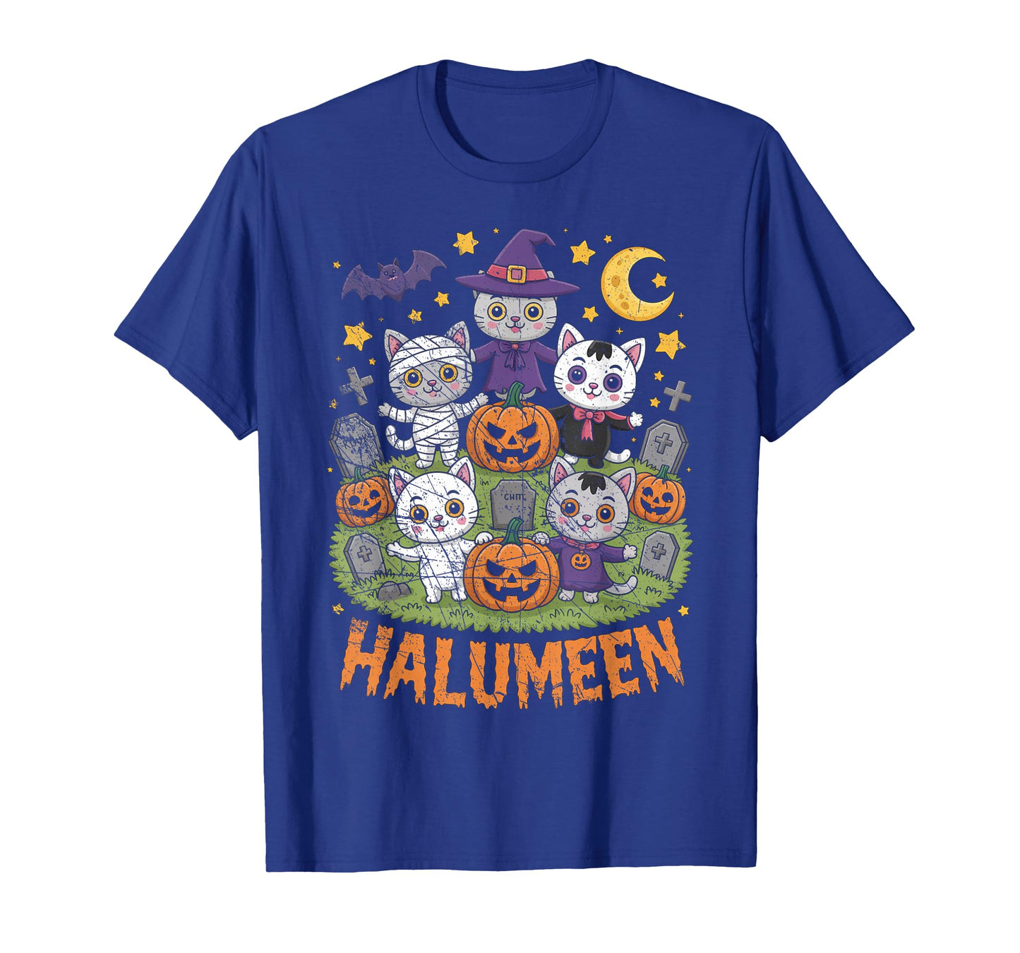 Long Live Halloween Vintage Pumpkin Witch Ghost Black Cat T-Shirt
