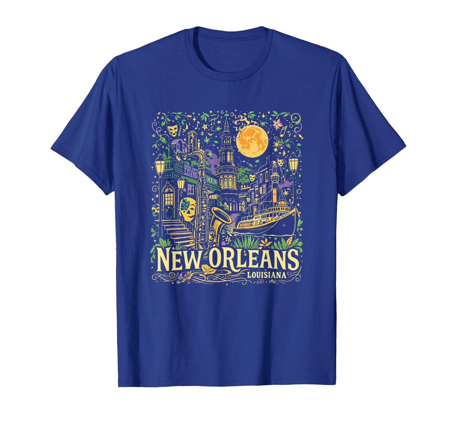 Vintage New Orleans Louisiana Sunset Skyline Cityscape Retro T-Shirt