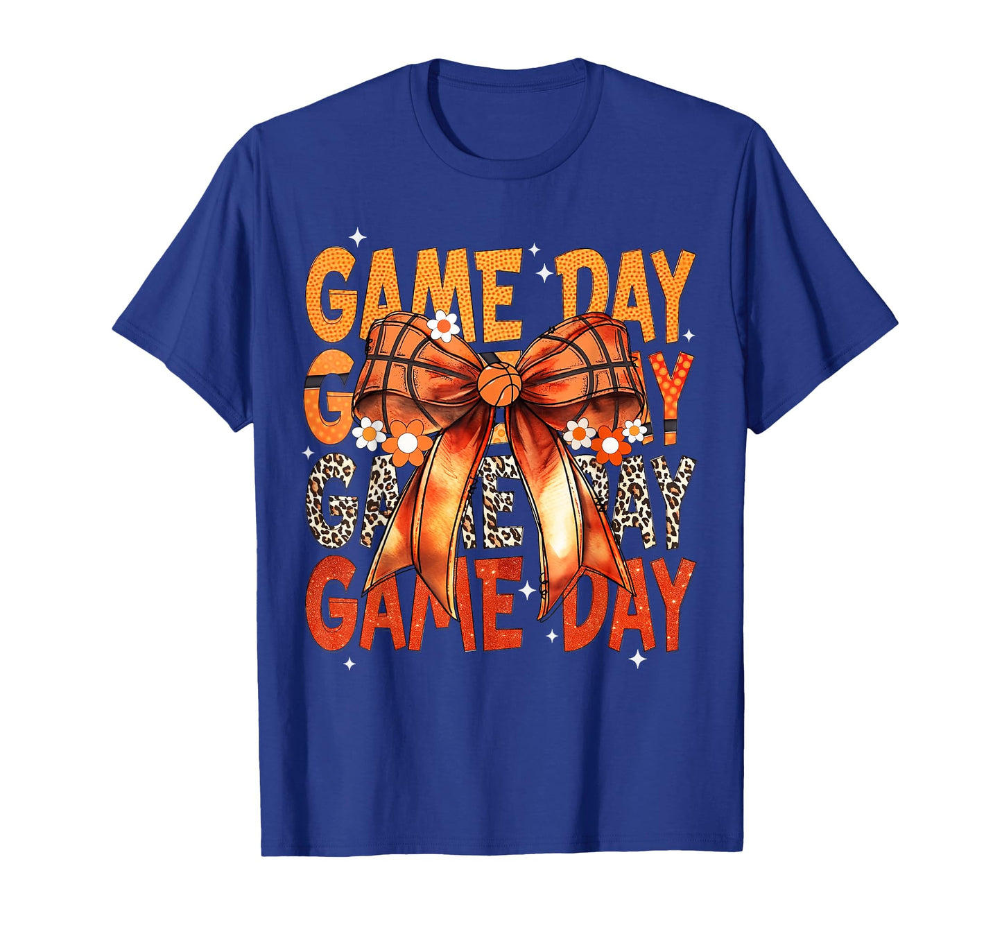 Basketball Bow Game Day Retro Basketball Lovers Girly T-Shirt