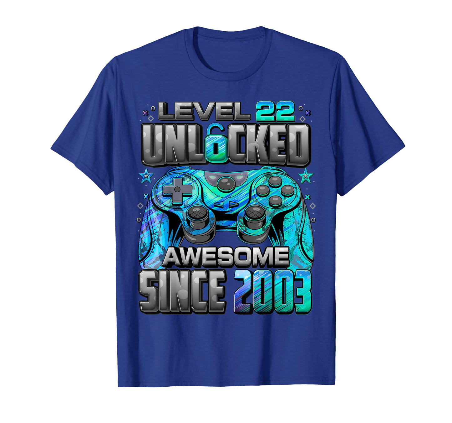 Level 22 Unlocked Awesome Since 2003 22nd Birthday Gaming T-Shirt