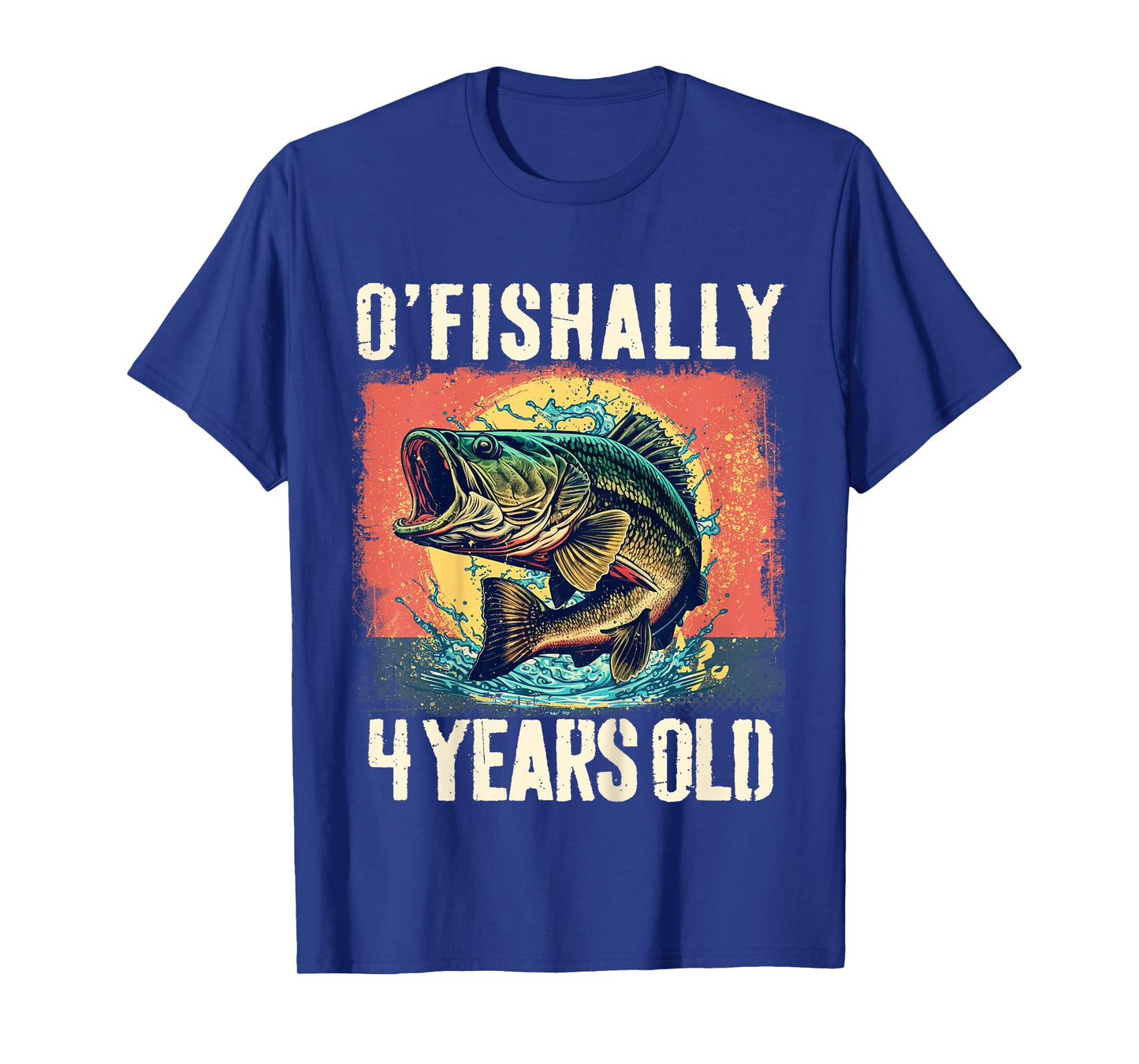 Ofishally 4 Years Old 2021 Fishing Fisherman 4th Birthday T-Shirt