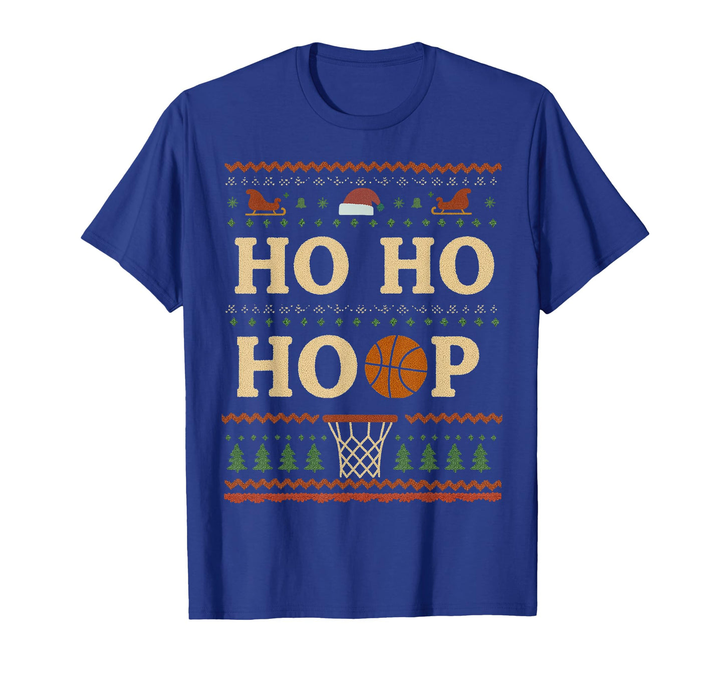 Ho Ho Hoop Basketball Xmas Holiday Funny Christmas T-Shirt