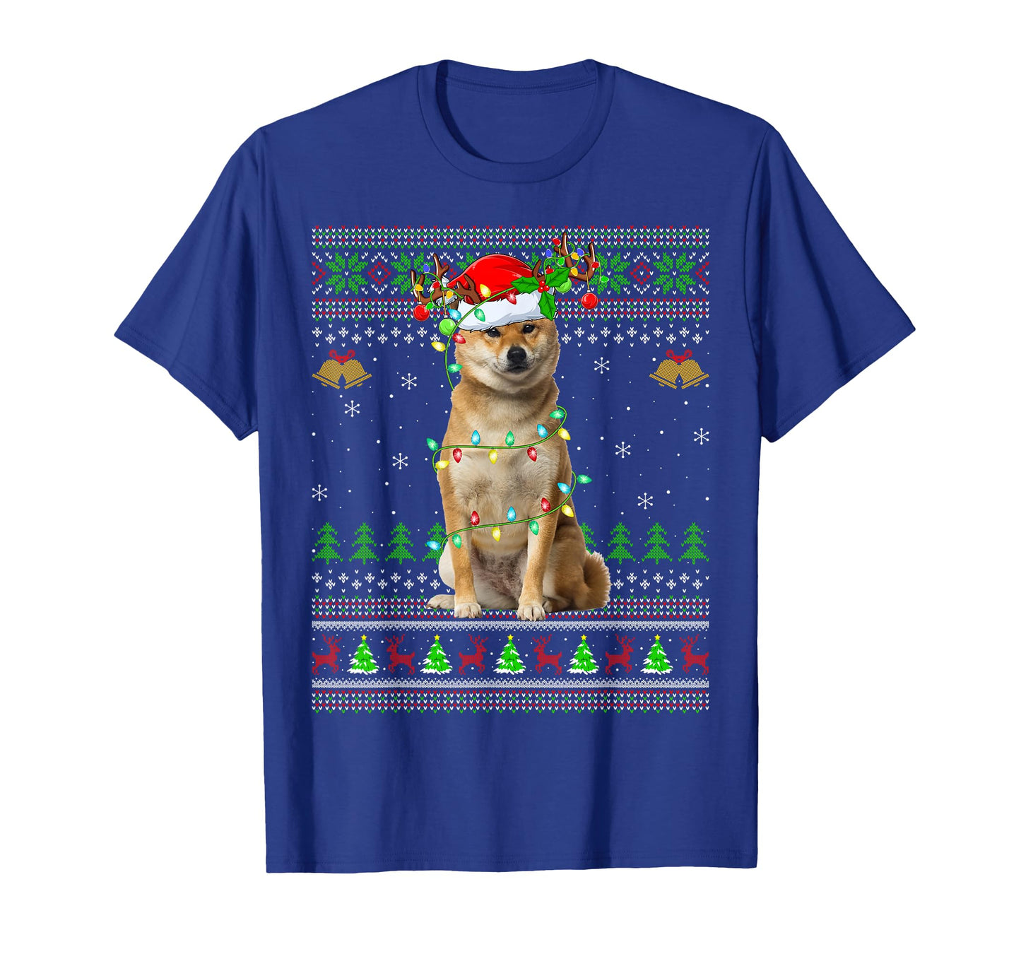 Shiba Inu Dog Ugly Christmas Sweaters Holiday Santa Xmas T-Shirt