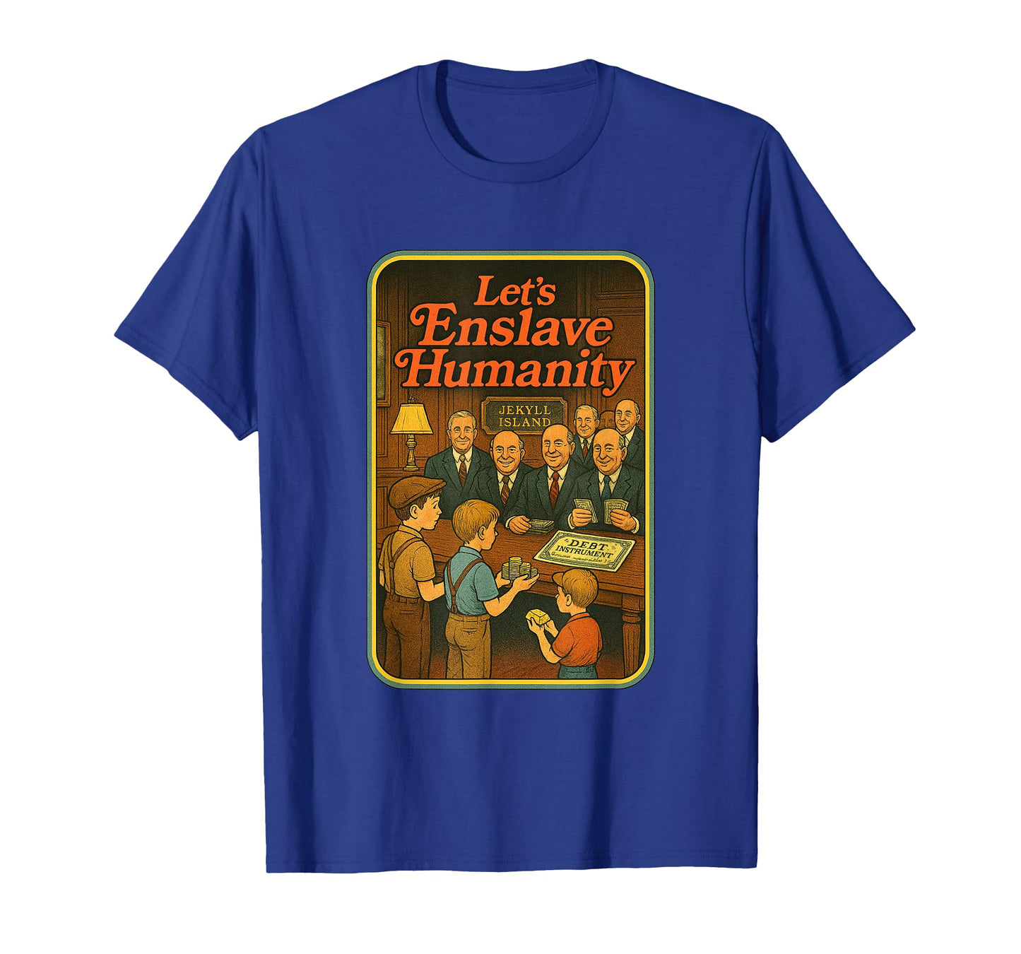 Jekyll Island Federal Reserve Parody Conspiracy Theory T-Shirt
