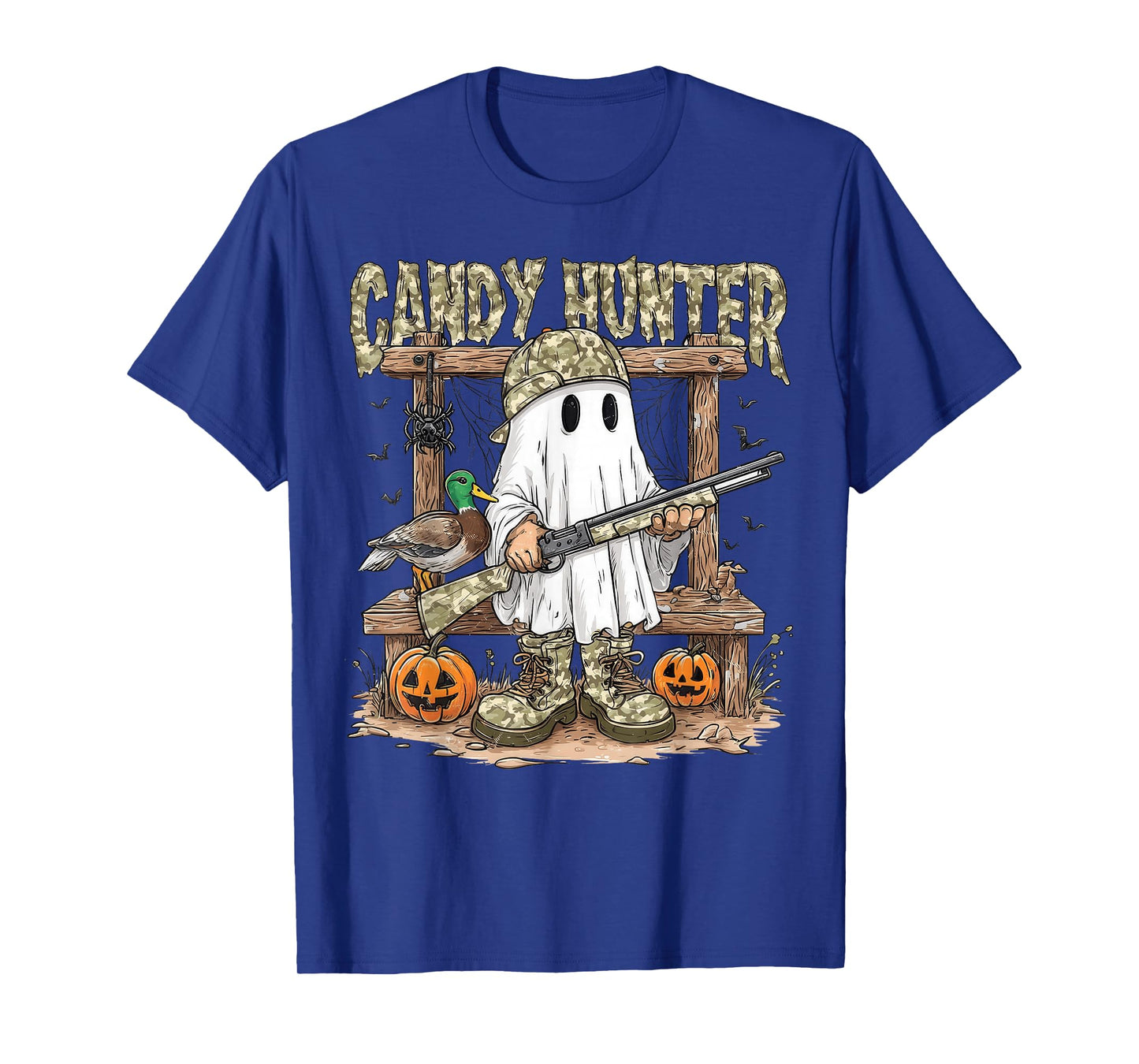 Camo Ghost Candy Hunter Camouflage Hunting Season Halloween T-Shirt