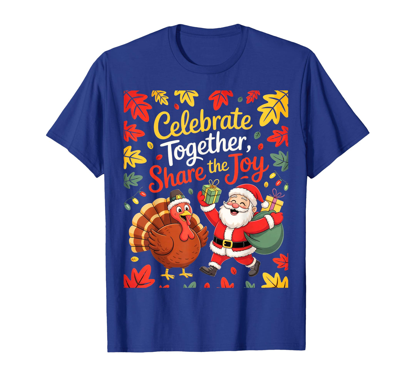 Funny Thanksmas Turkey Santa Claus Christmas Thanksgiving T-Shirt