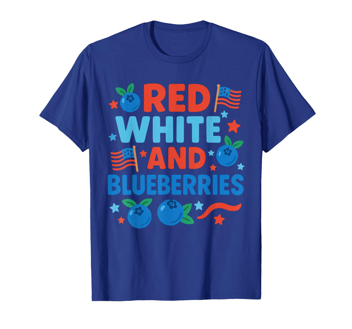 Red White & Blueberries Coquette Flag Bow T-Shirt