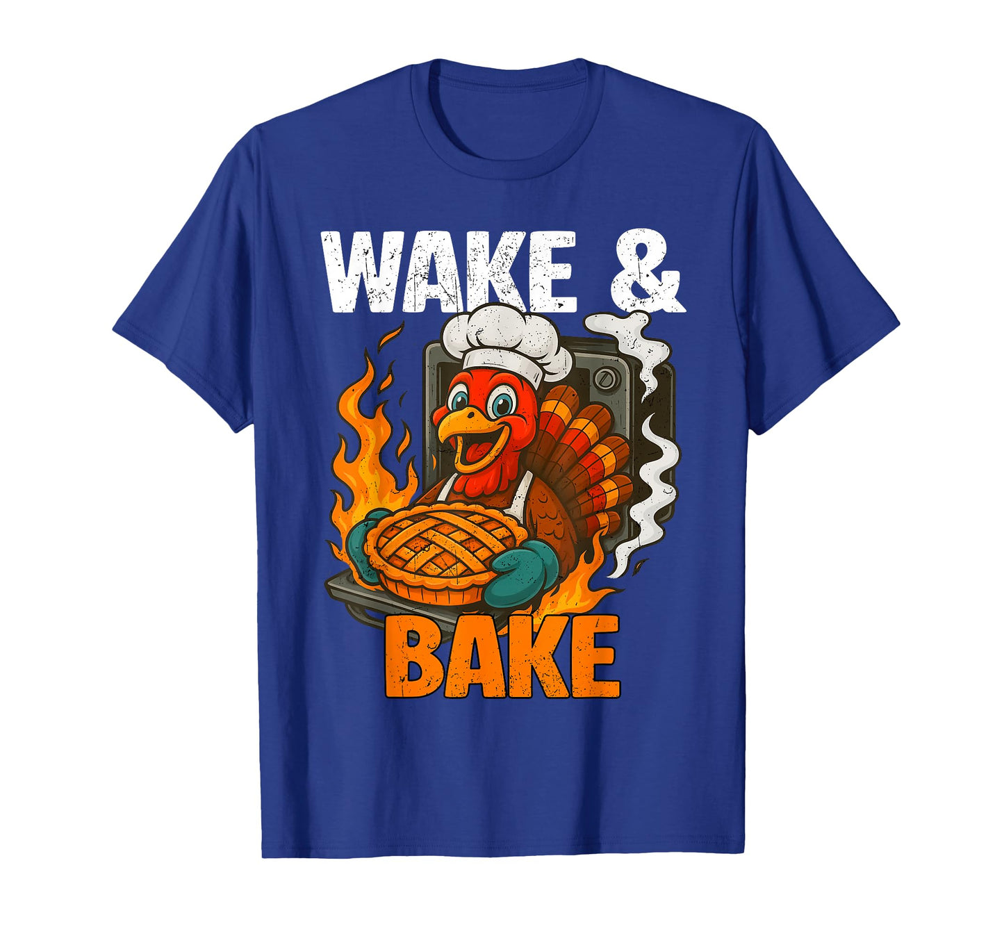 Wake and Bake Funny Vintage Turkey Thanksgiving Women Men T-Shirt