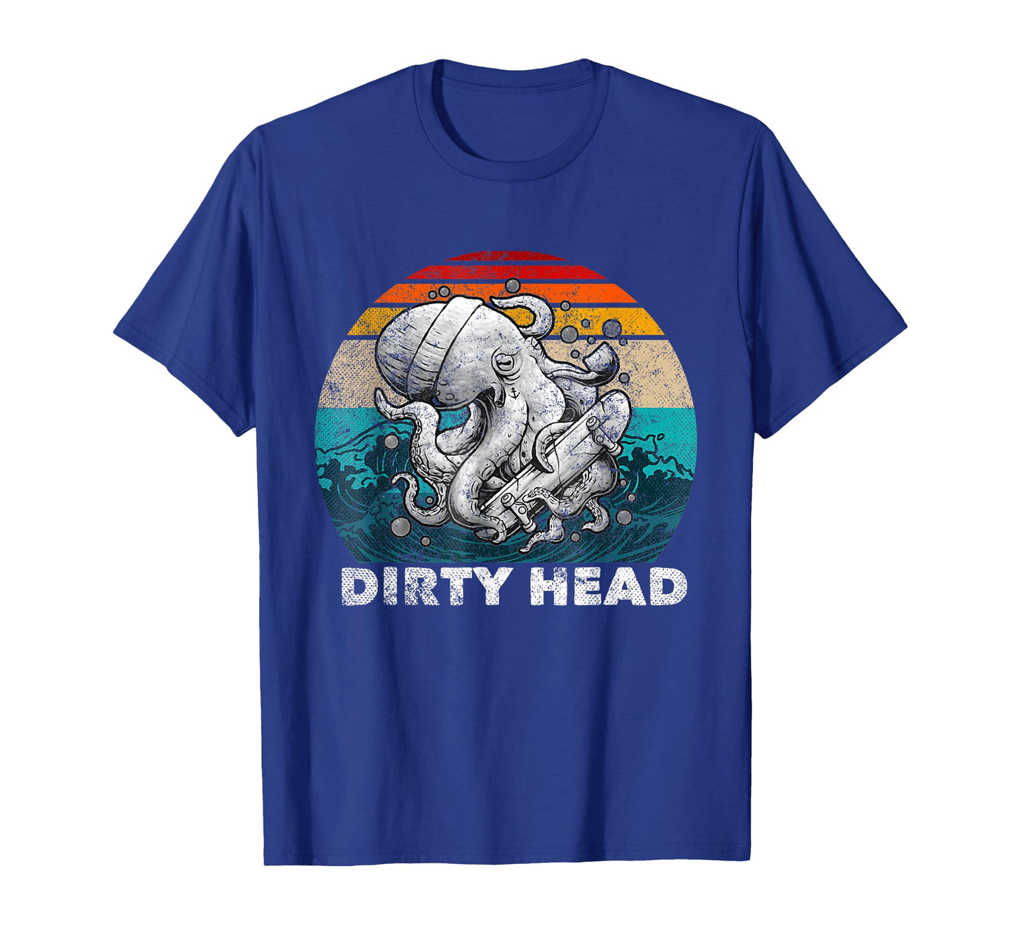 Vintage Dirty Octopus Heads With Skateboard Music Lover T-Shirt