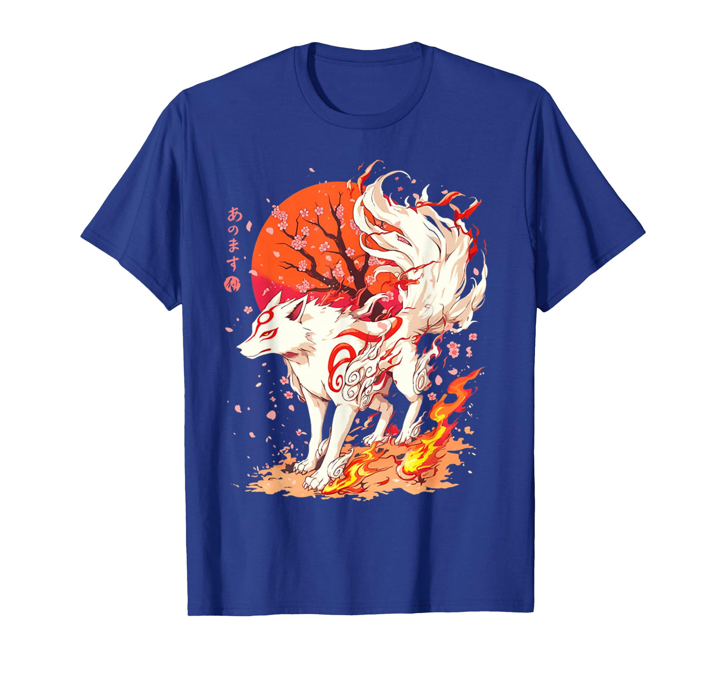 Retro Animal Basic Fox Funny Okami Retro Japanese Style T-Shirt