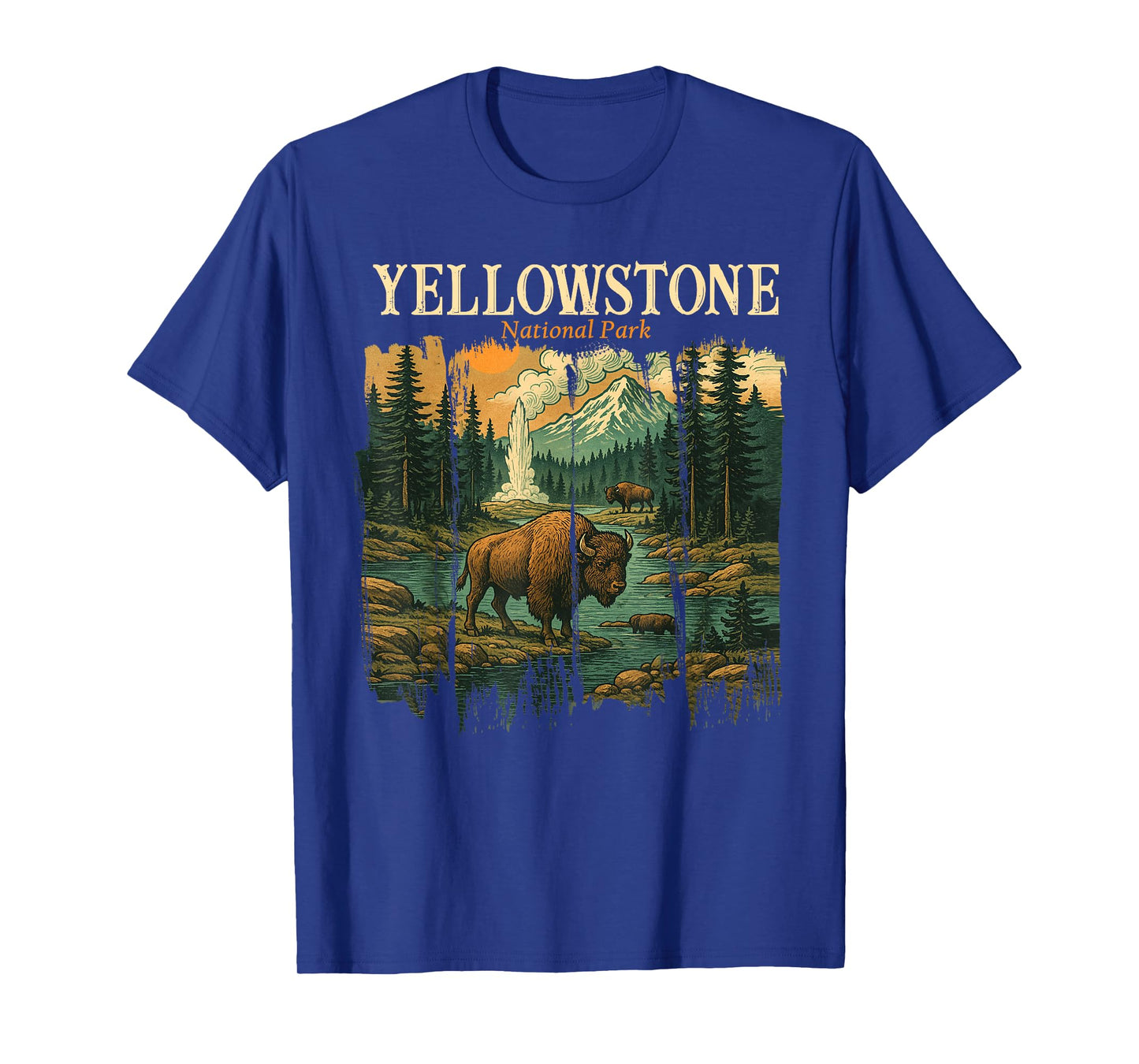 Retro Yellowstone National Park Vintage Hiking Camping T-Shirt