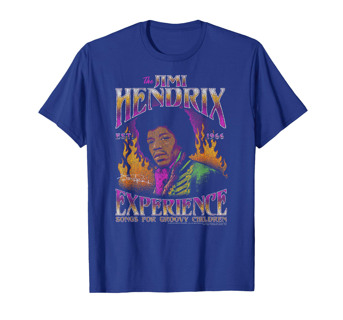 Jimi Hendrix Songs for Groovy Children Flames Vintage Band T-Shirt