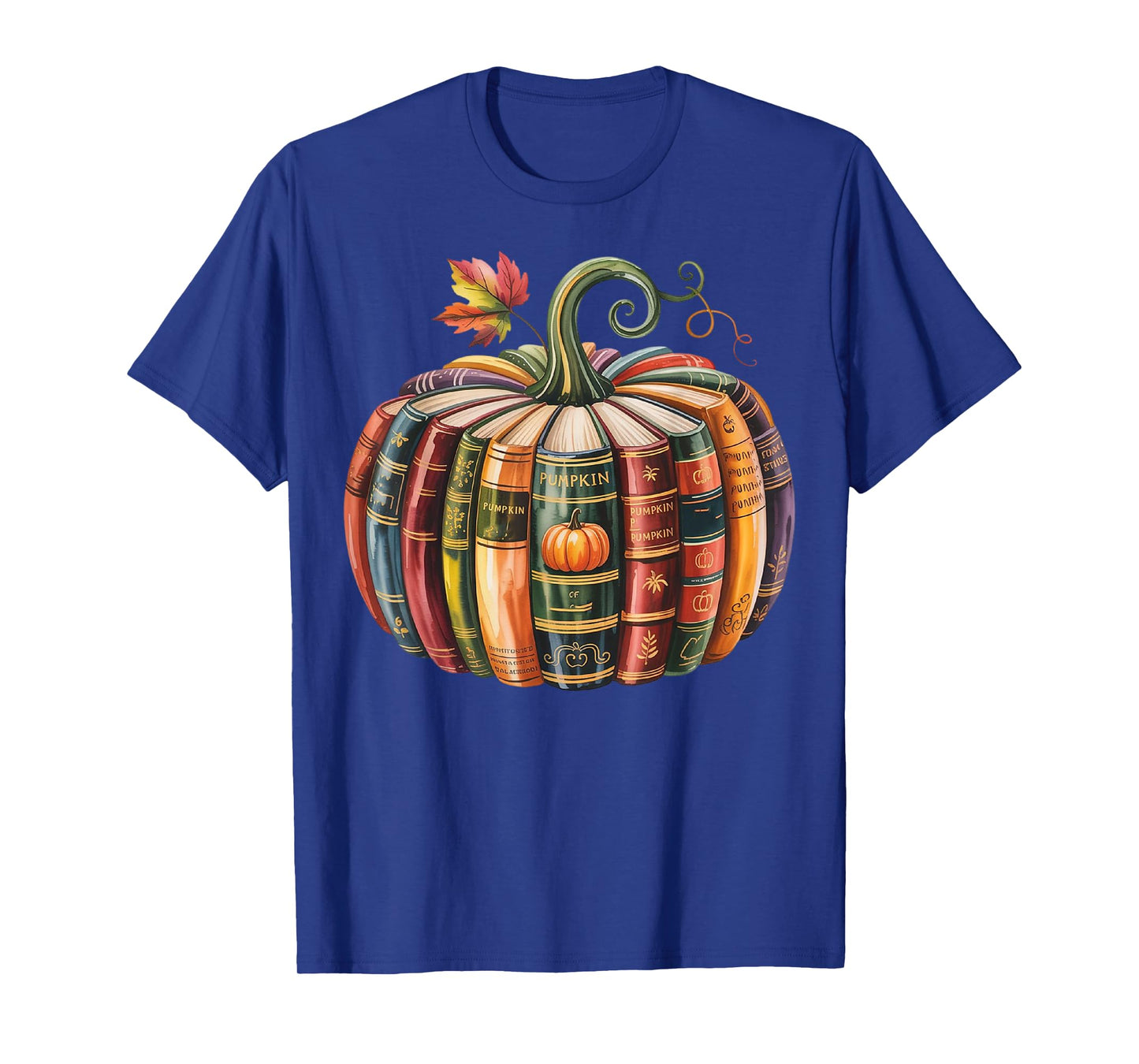 Fall Book Pumpkin Halloween Reading Book Lovers Teacher Kids T-Shirt