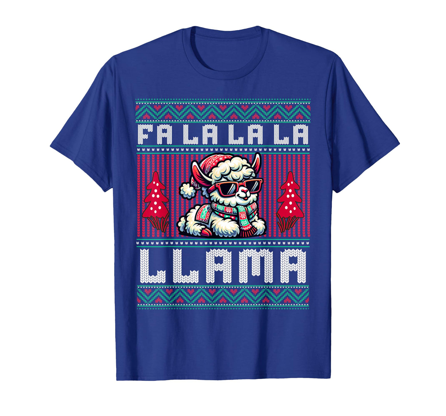FA La La Llama Ugly Christmas Sweater Style T-Shirt