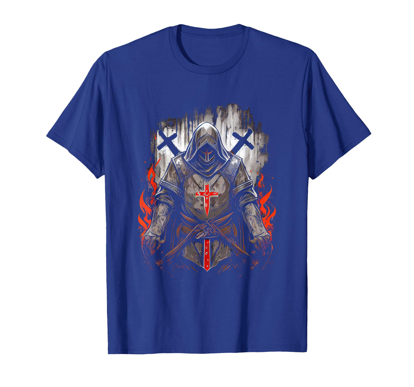 Knight Templar Kneeling Crusader Templar Warrior Of Christ T-Shirt