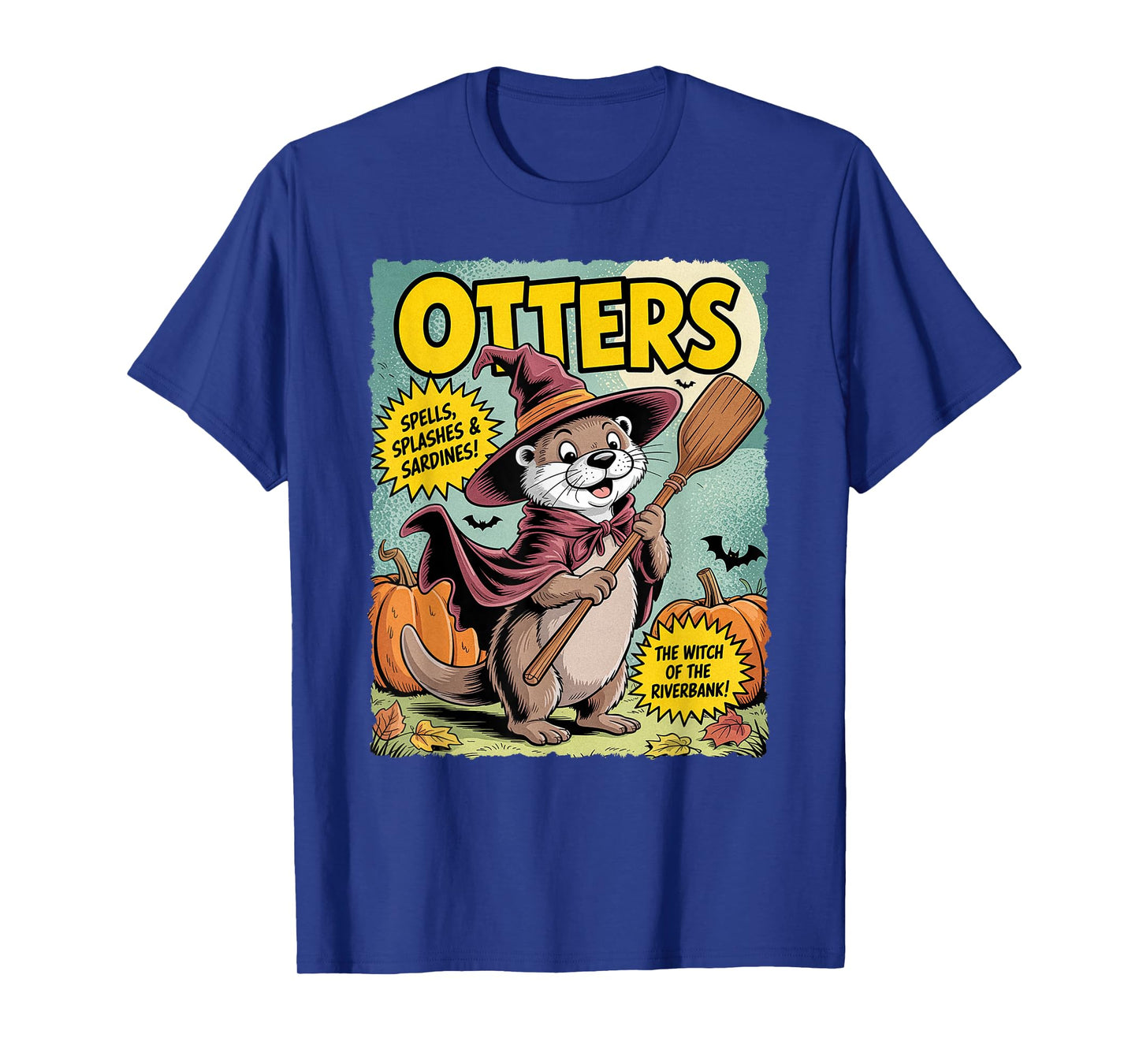 Funny Vintage Otter Witch Halloween Costume Comic Graphic T-Shirt