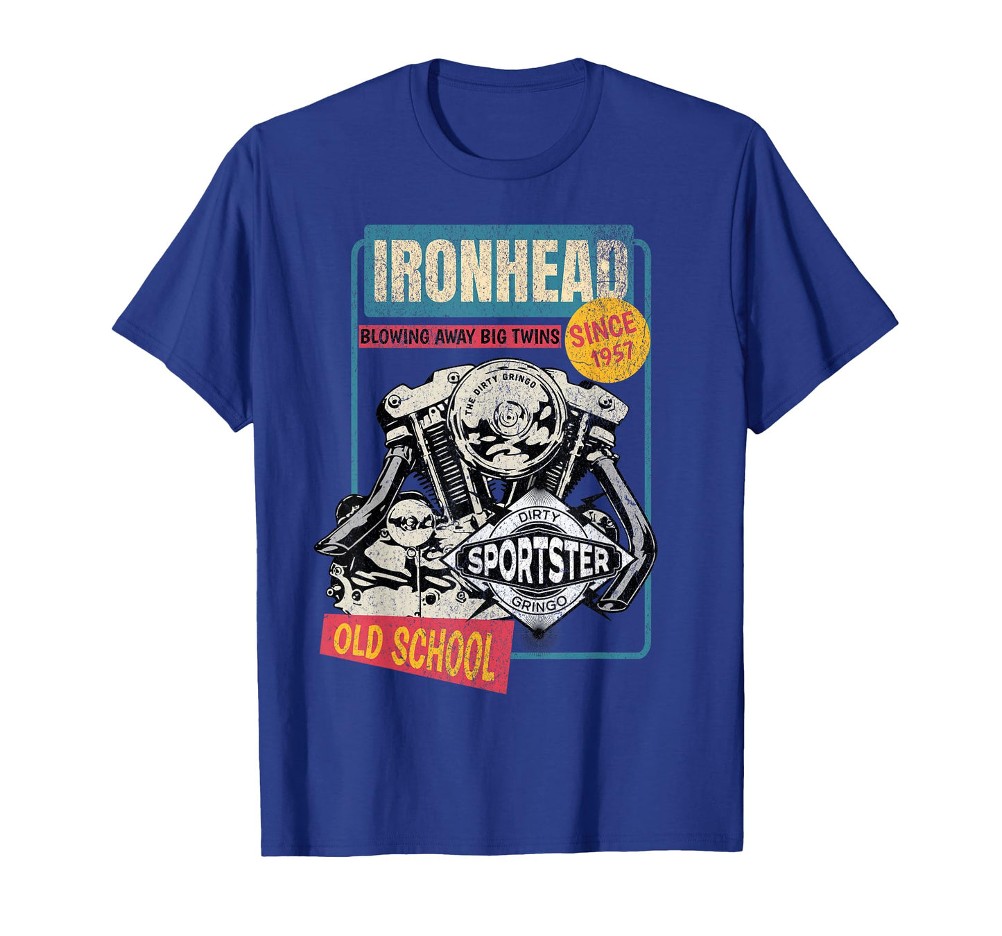 Ironhead Old School HD Pin Up Retro Motorcycle Sportster Hot T-Shirt