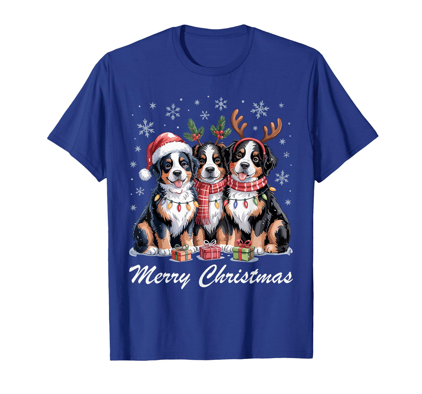 Bernese Mountain Merry Christmas Funny Dog Lovers Holiday T-Shirt