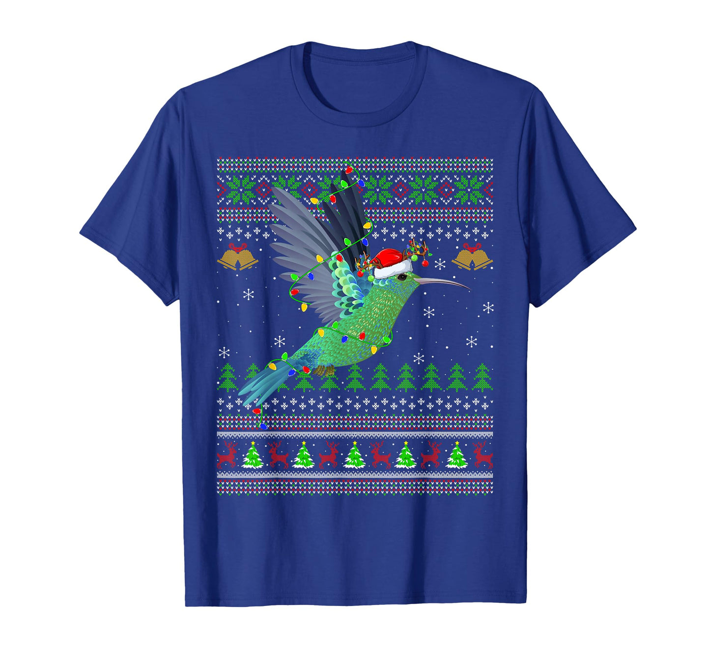 Hummingbird Ugly Christmas Sweaters Holiday Santa Cute Xmas T-Shirt