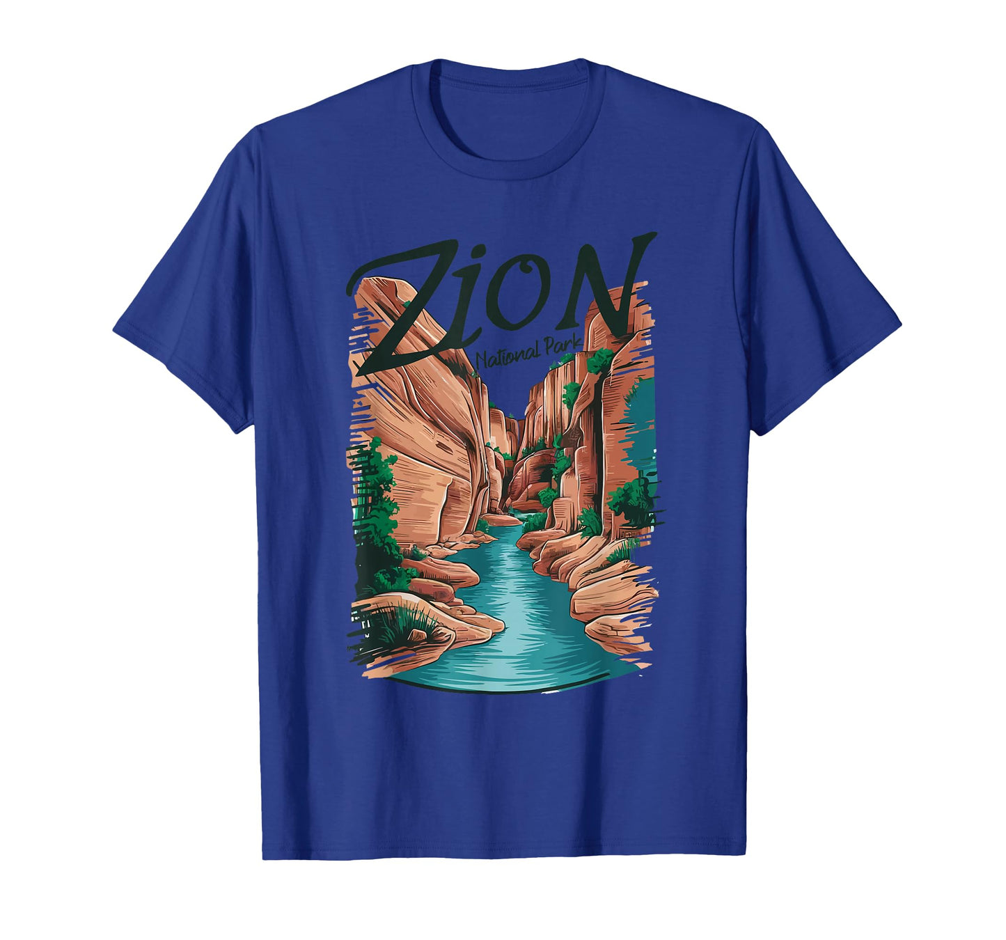 Retro Zion National Park The Narrows Vintage Womens Mens T-Shirt