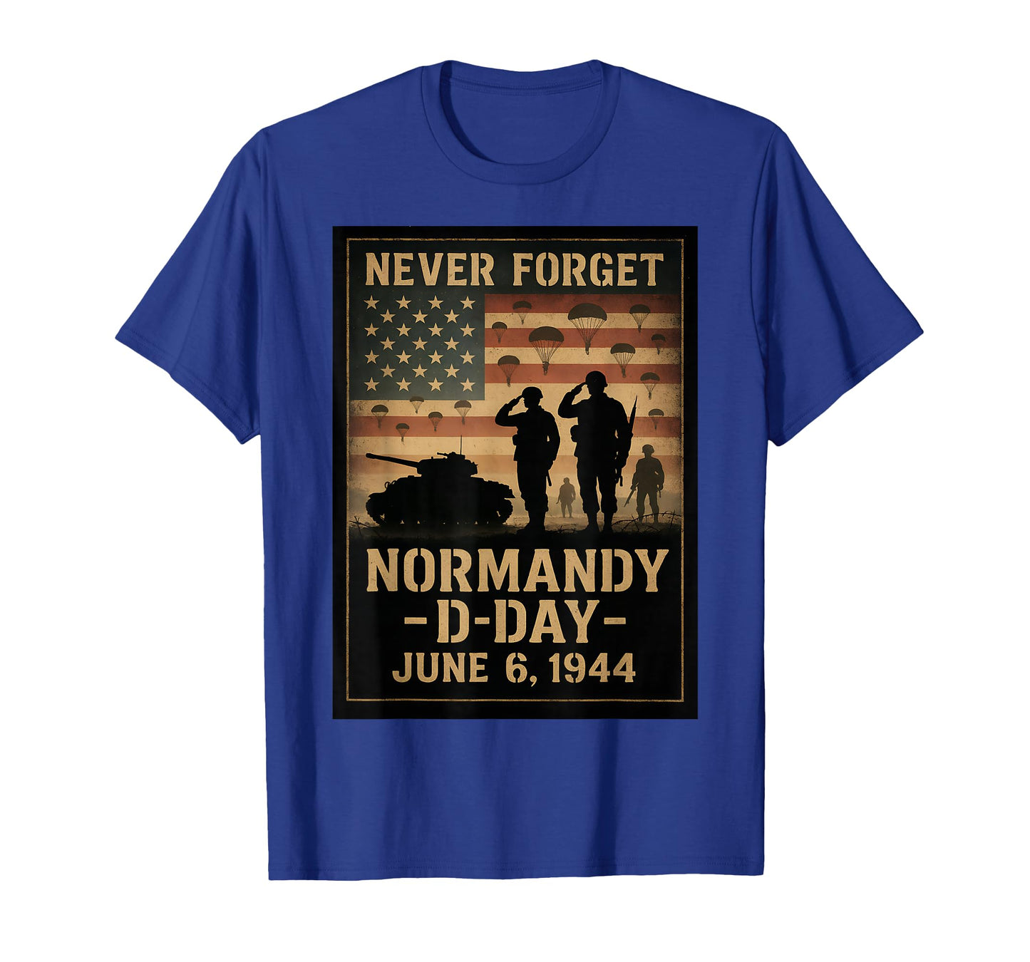 D-Day 81st Anniversary Normandy 1944 Military Tribute Men T-Shirt