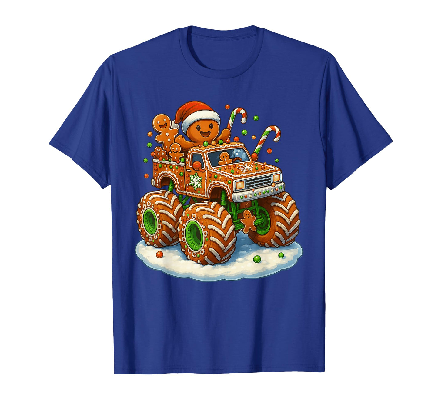 Monster Truck Gingerbread Funny Santa Hat Christmas Baking T-Shirt