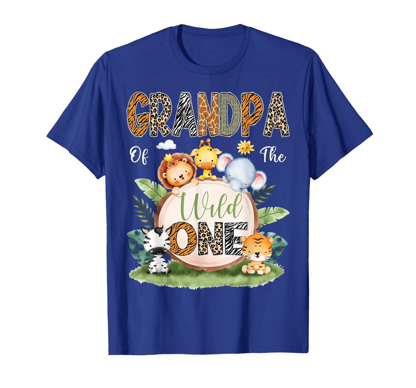 Grandpa Of The Wild One 1St Birthday Kids Safari Jungle T-Shirt