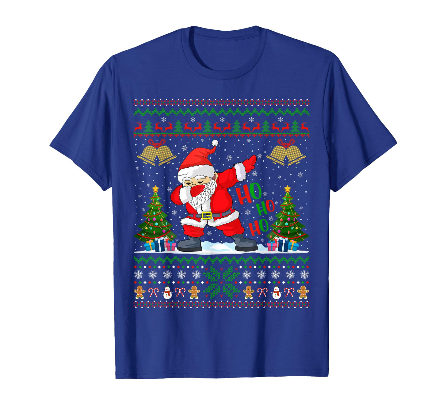 Family Matching Ugly Xmas Sweater Dabbing Santa Christmas T-Shirt