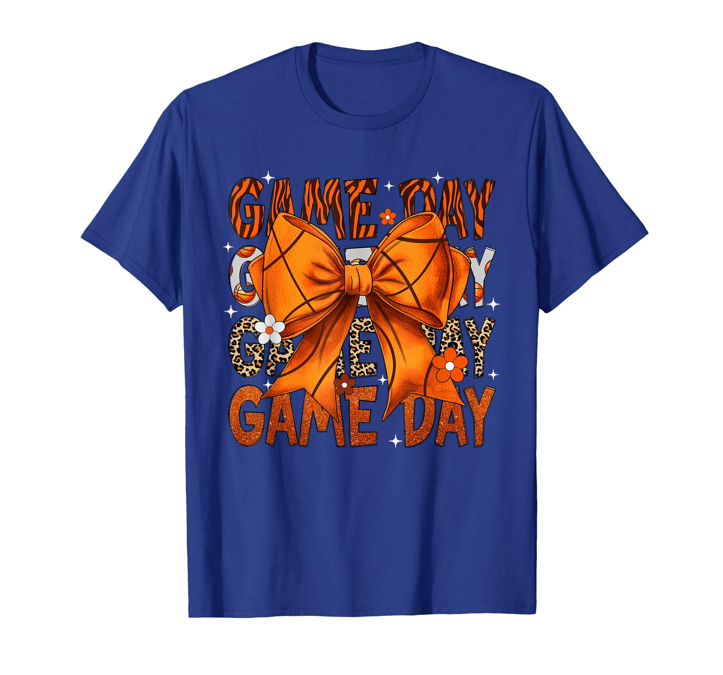 Game Day Basketball Bow Coquette Leopard Basketball T-Shirt