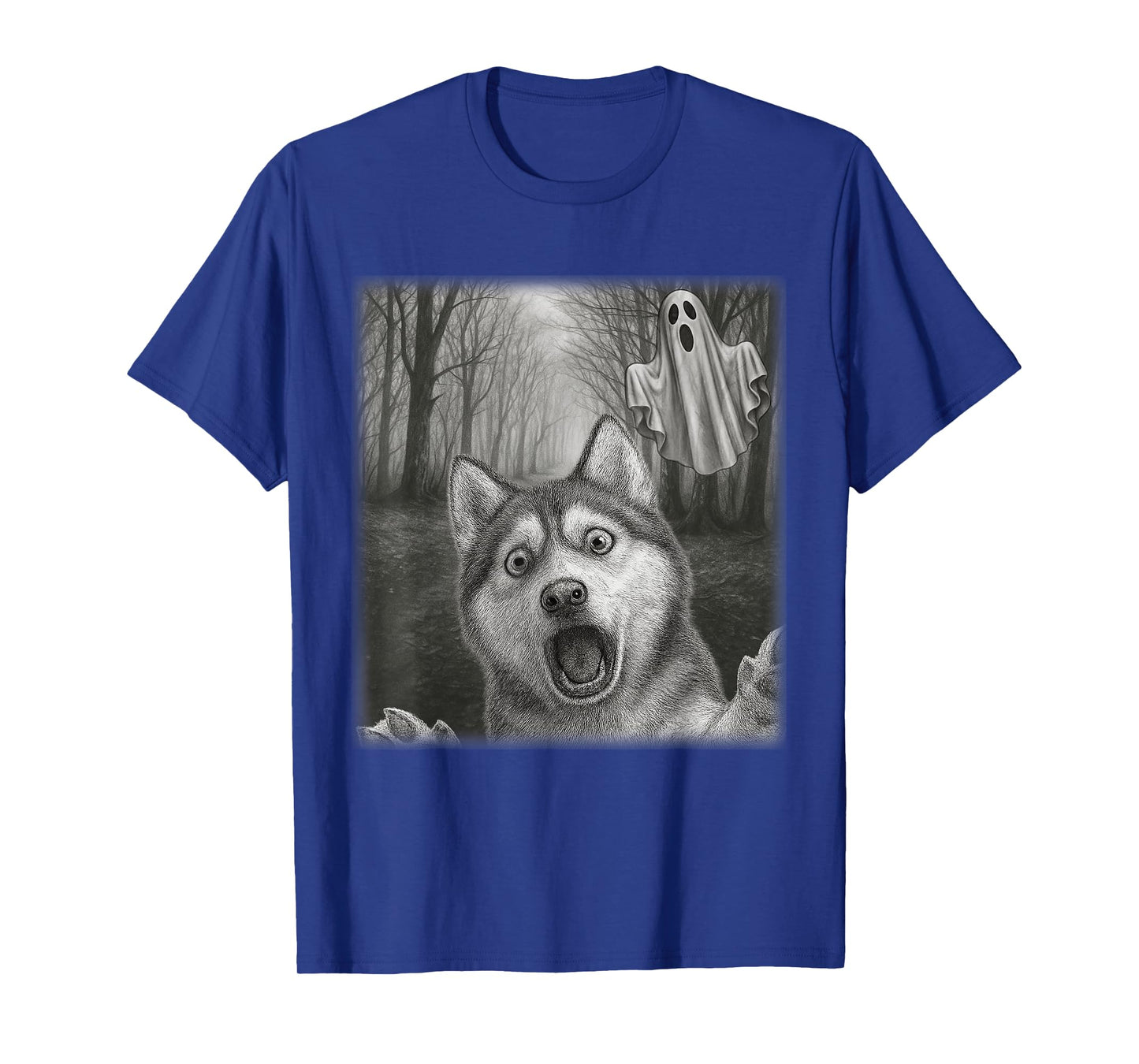 Funny Halloween Beagle Dog Selfie with Spooky Ghost T-Shirt