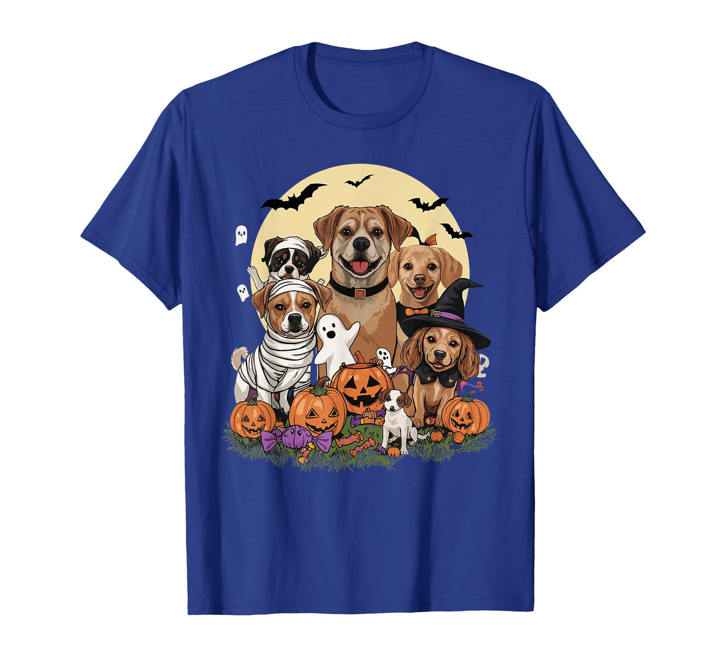 Cute Mummy Witch Ghost Halloween Dog Costume Men Women Kids T-Shirt