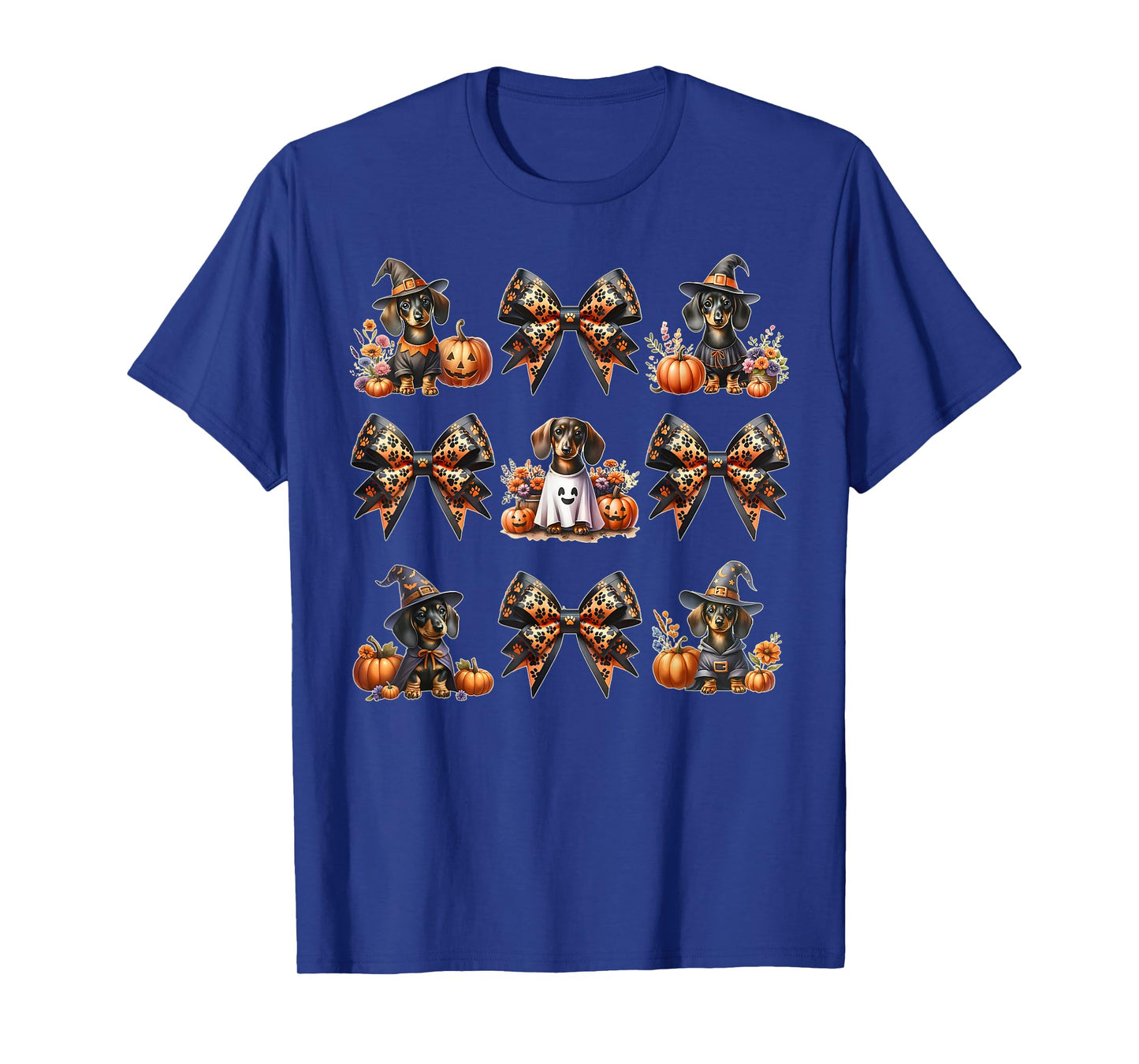 Halloween Dachshund Spooky Dog Doxie Mom Coquette Bow Women T-Shirt