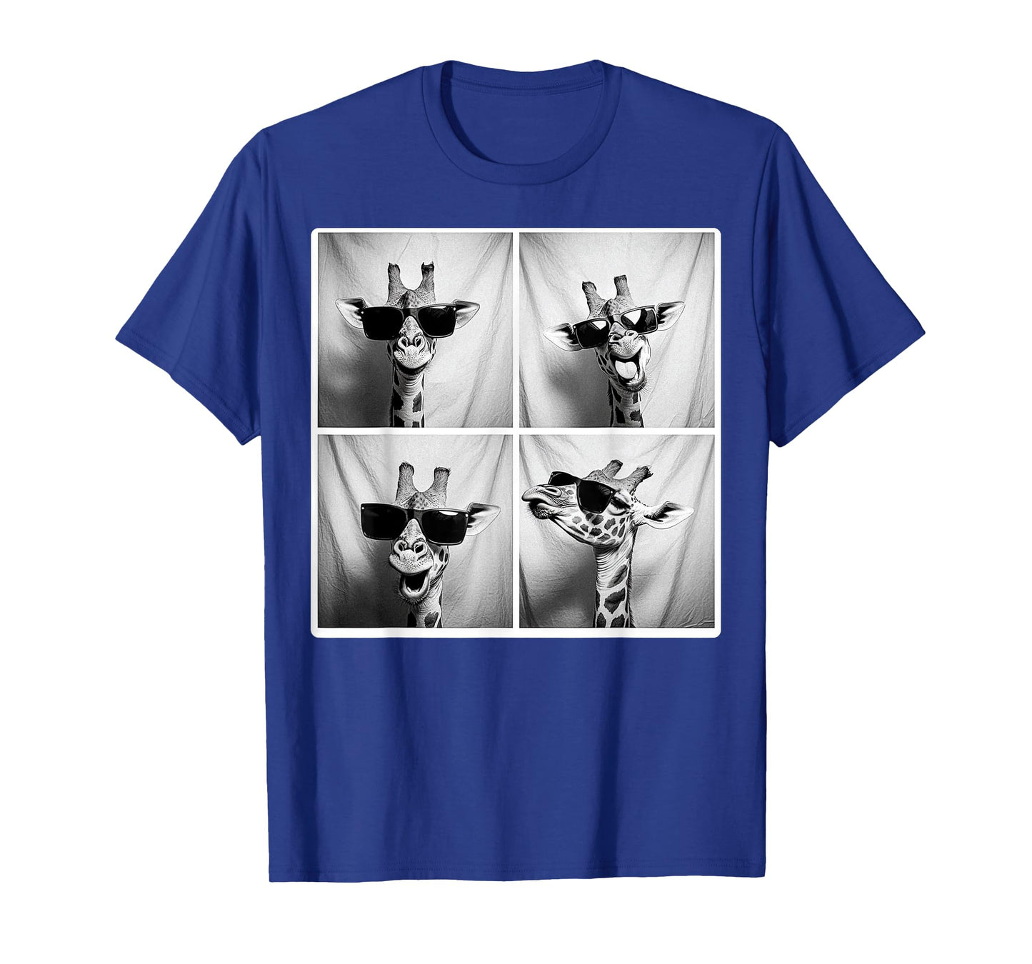 Giraffe Wearing Sunglasses Funny Photobooth Safari Selfie T-Shirt
