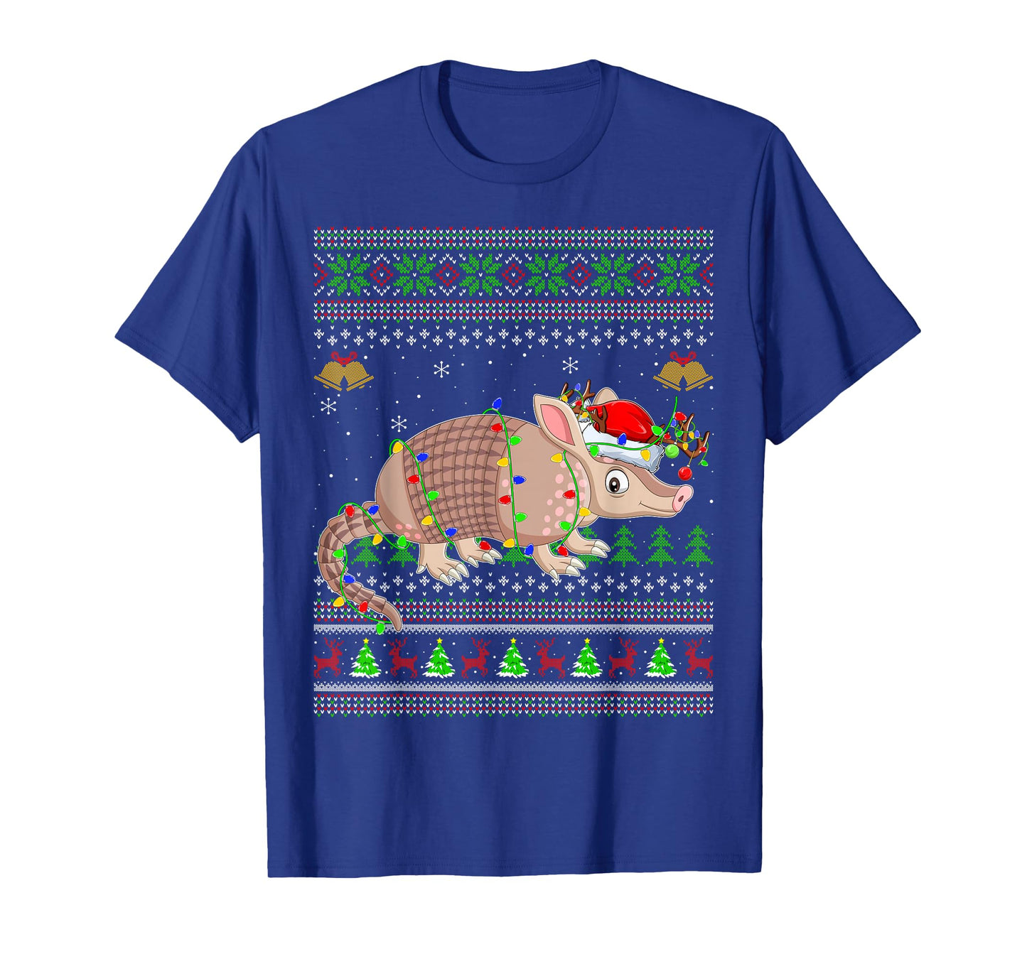 Armadillo Ugly Christmas Sweaters Holiday Santa Cute Xmas T-Shirt