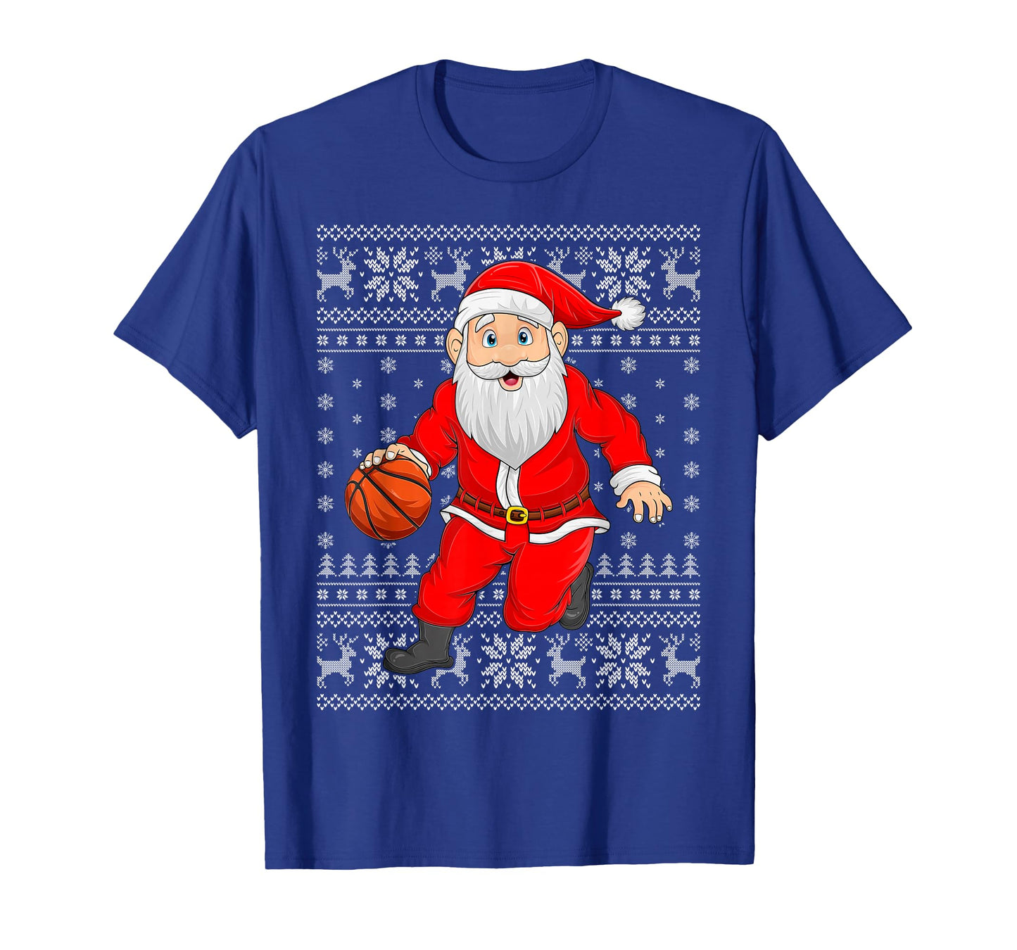 Santa Playing Basketball Ugly Christmas Sweaters Xmas T-Shirt