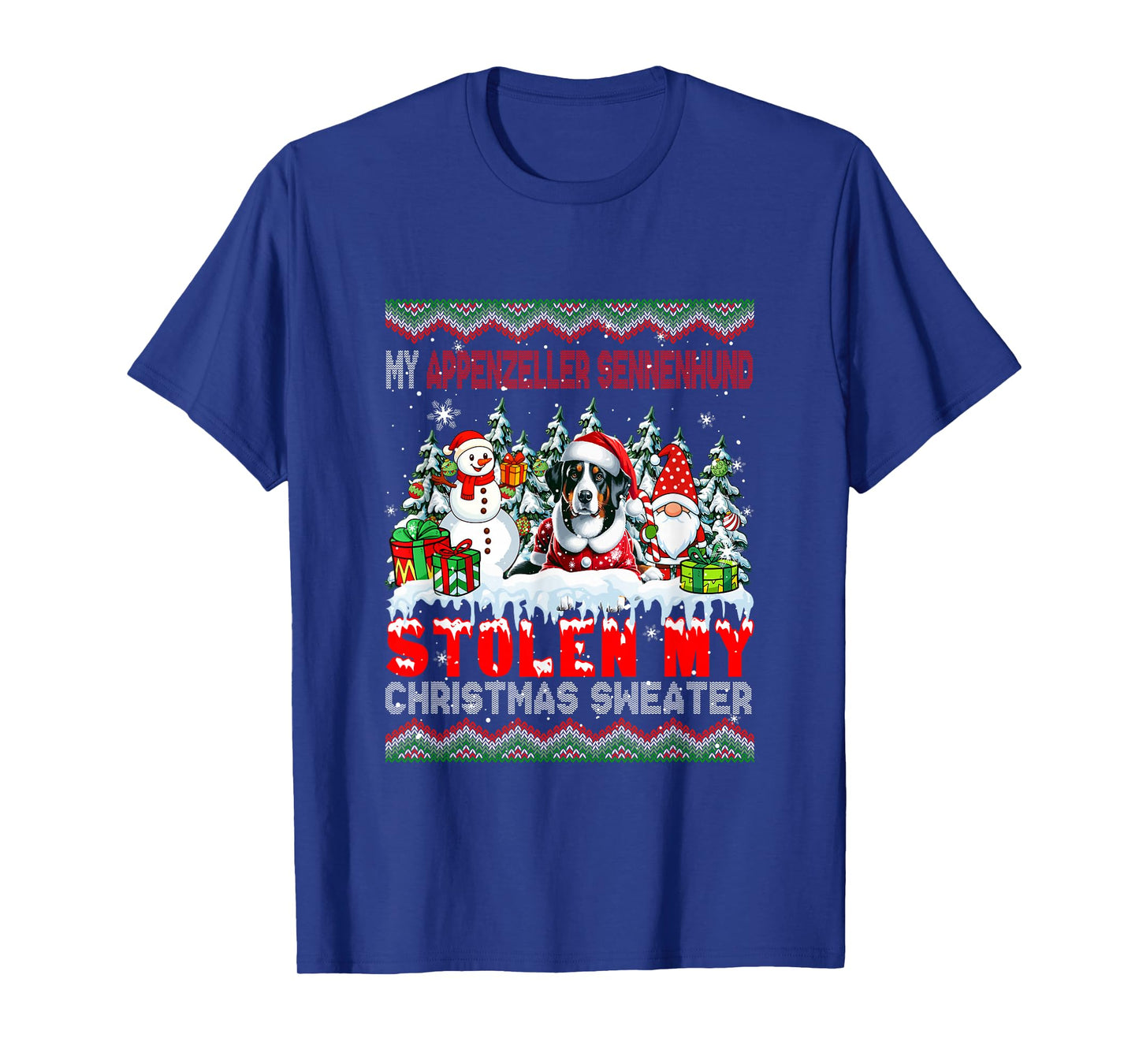 My Appenzeller Sennenhund Stolen Christmas Sweater Dog Gnome T-Shirt