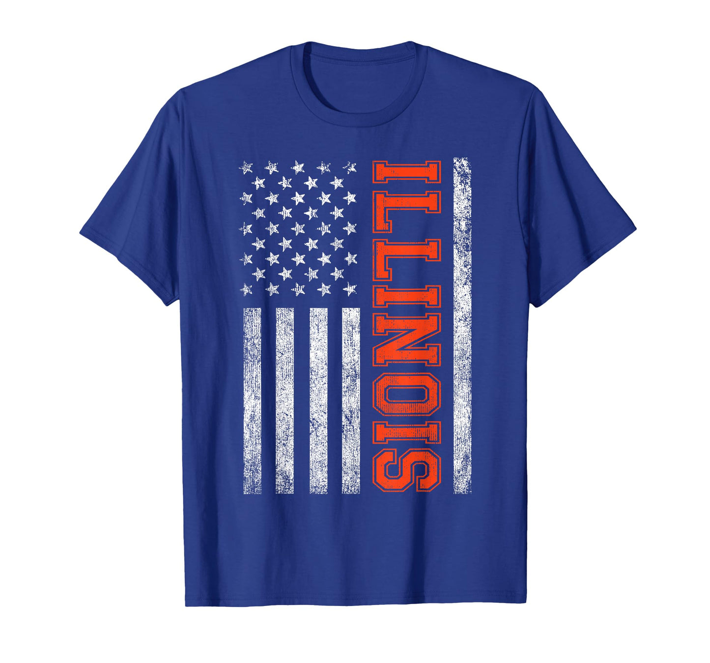 Retro Illinois Tee Vintage Illinois Orange Blue Throwback IL T-Shirt