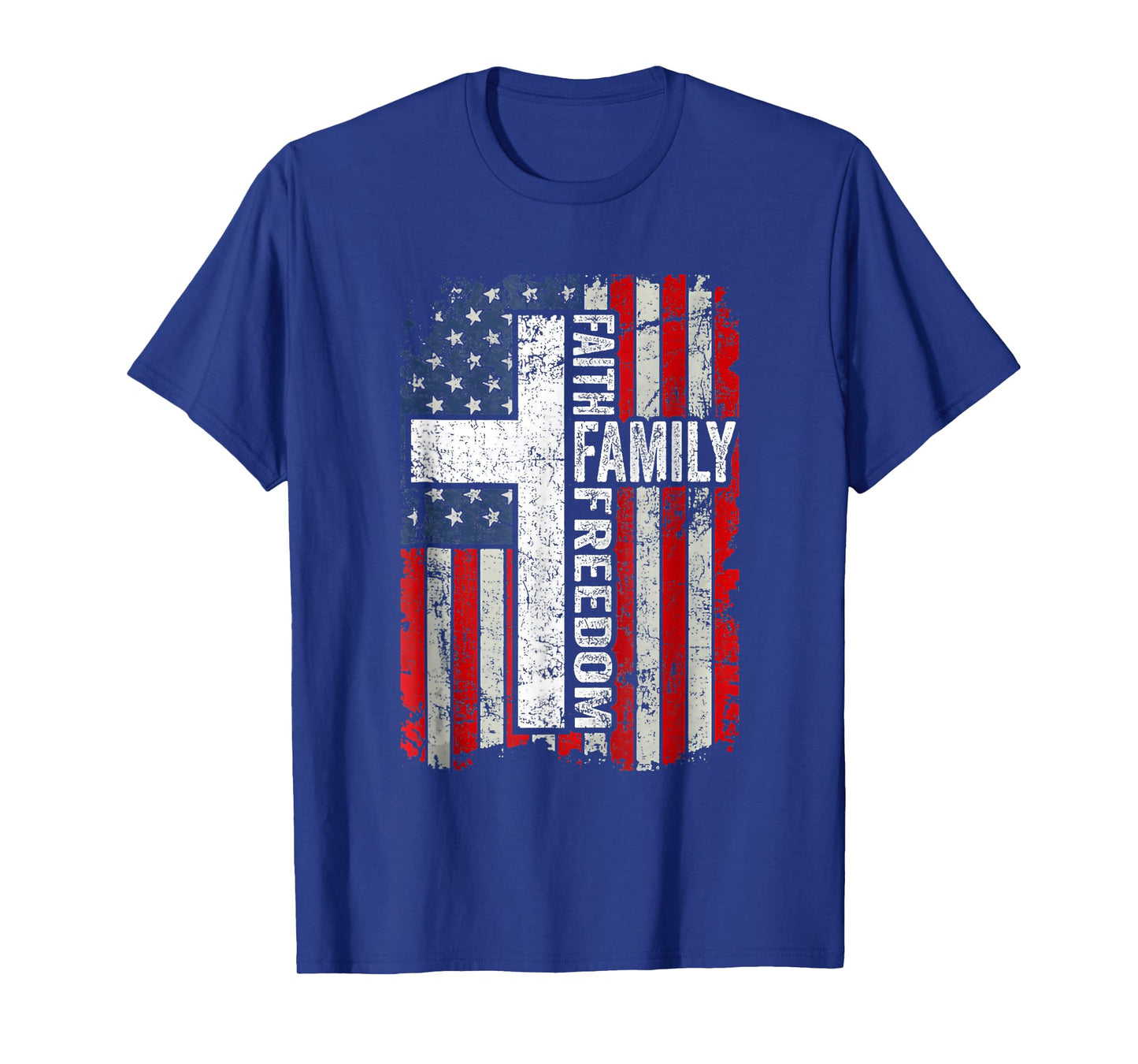 Faith Family Freedom Patriotic Christian Vintage USA T-Shirt