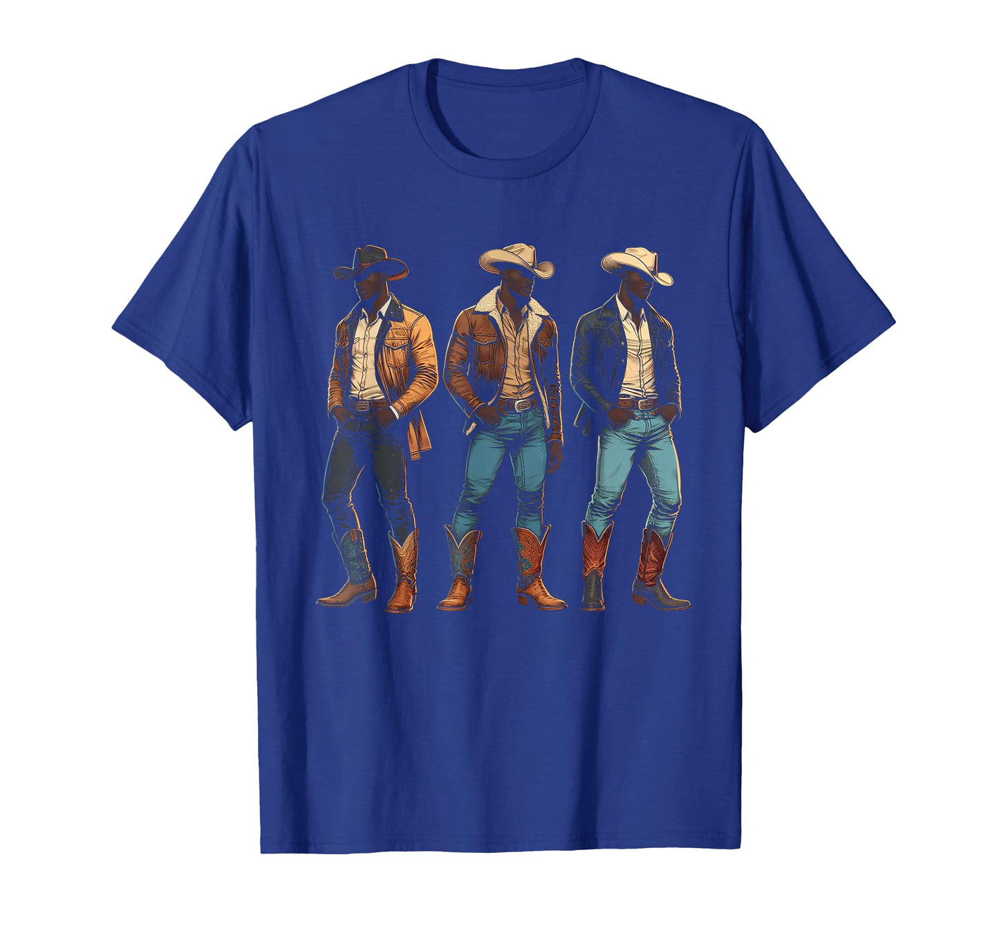 Black Cowboy Western Rodeo Melanin Black History Texas Men T-Shirt