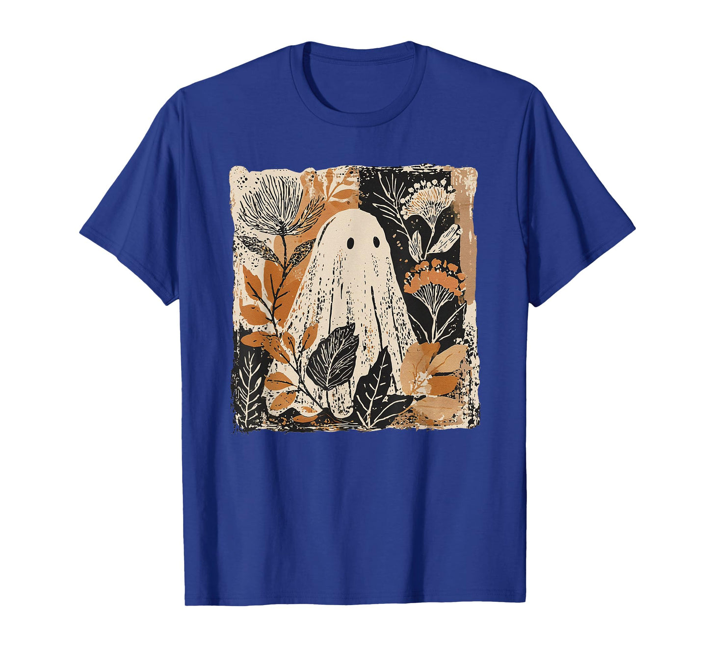 Vintage Floral Ghost Halloween Ghost Autumn Halloween Women T-Shirt