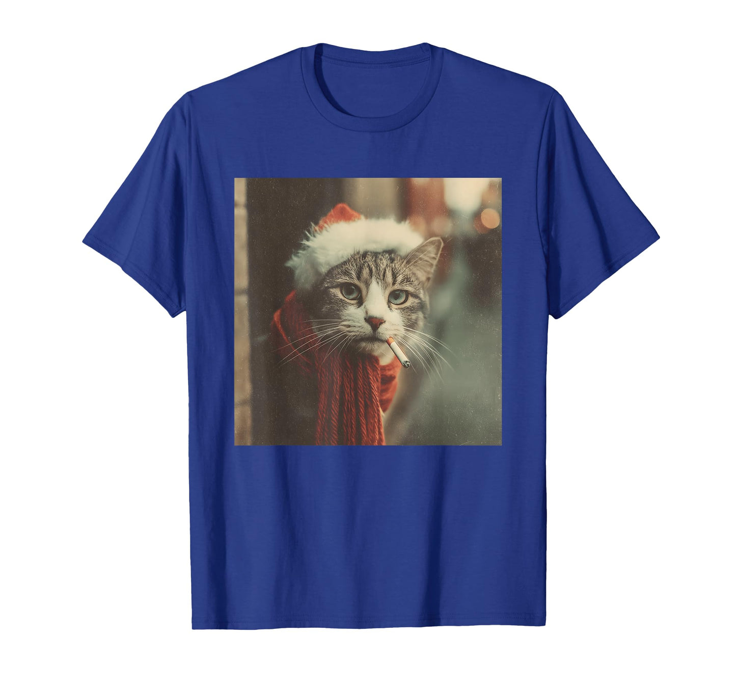 Santa Cat Cigarette Noir Holiday Winter Scarf Festive T-Shirt