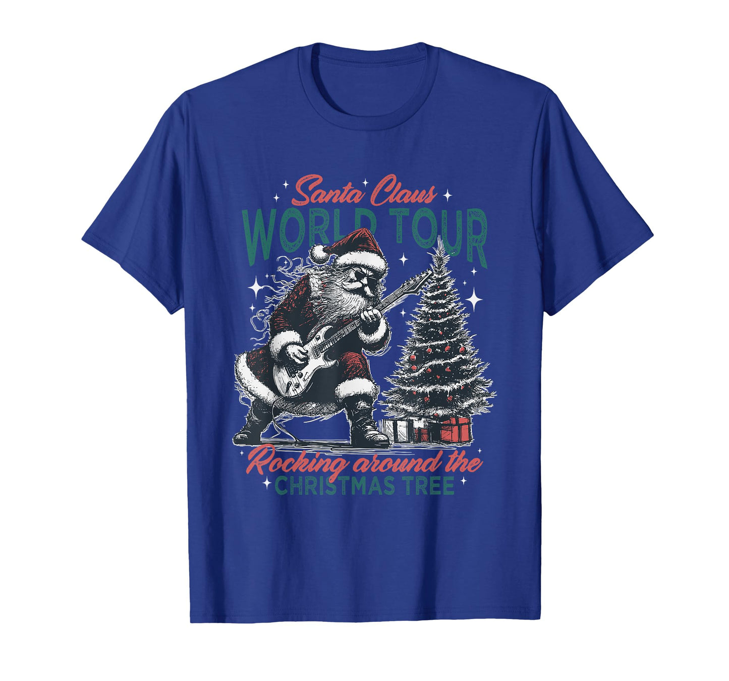 Santa Claus World Tour Rocking Around The Christmas Tree T-Shirt