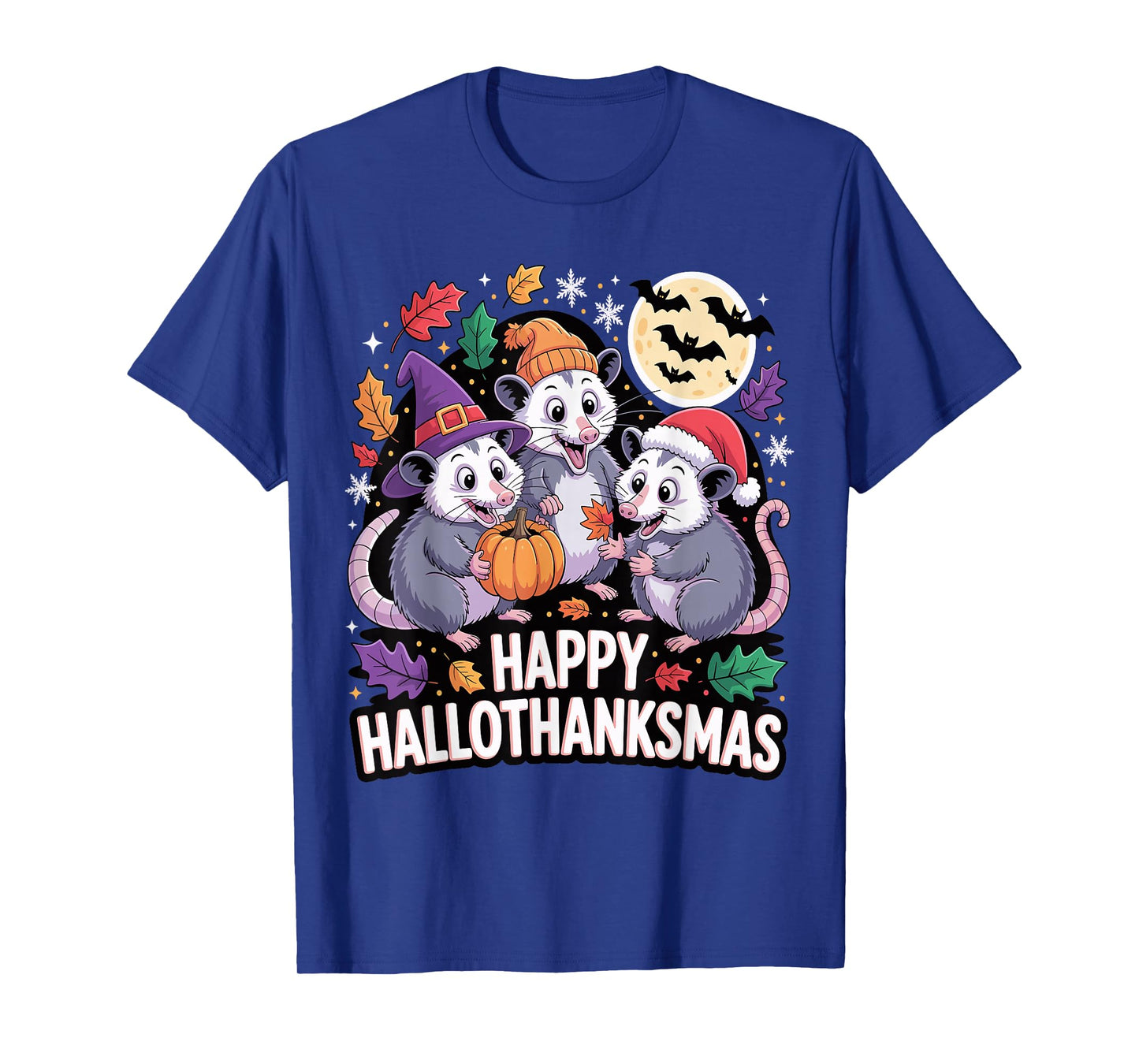 Happy Hallothanksmas Opossum Pumpkin Fun T-Shirt