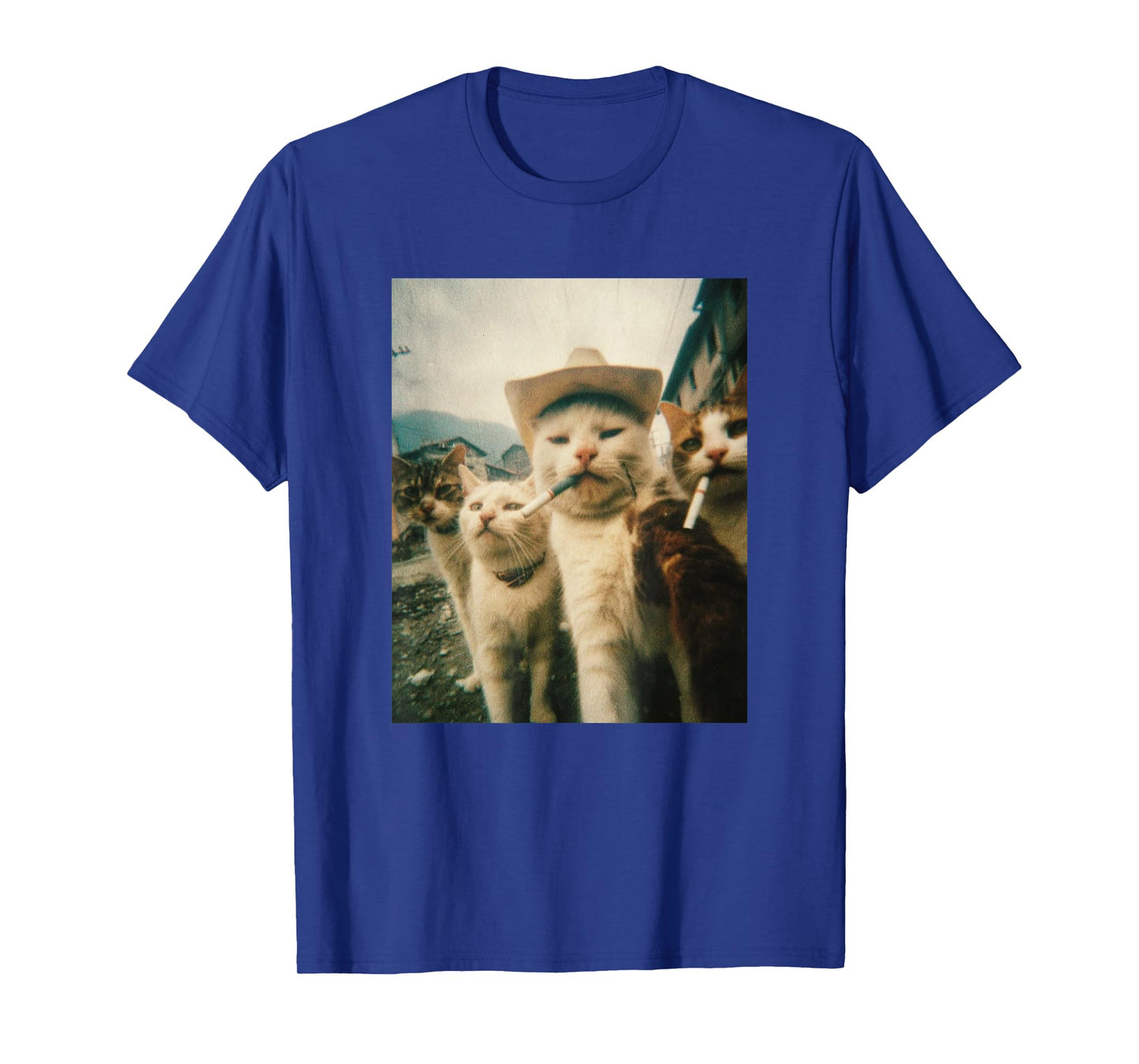 Funny Cowboy Cats Vintage Meme Design T-Shirt